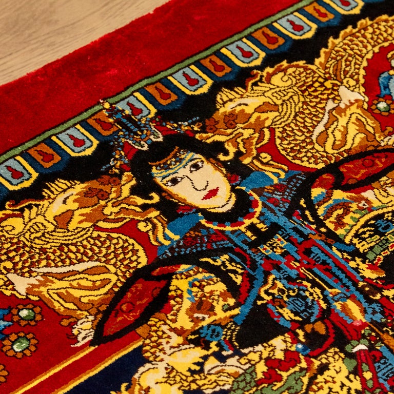 Gianni Versace Collection Rug Mandarin's Garden Silk, circa 1980 For