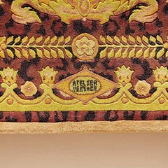 Gianni Versace Collection Rug Wild Barocco, Gold Leopard Animal Print, 1980