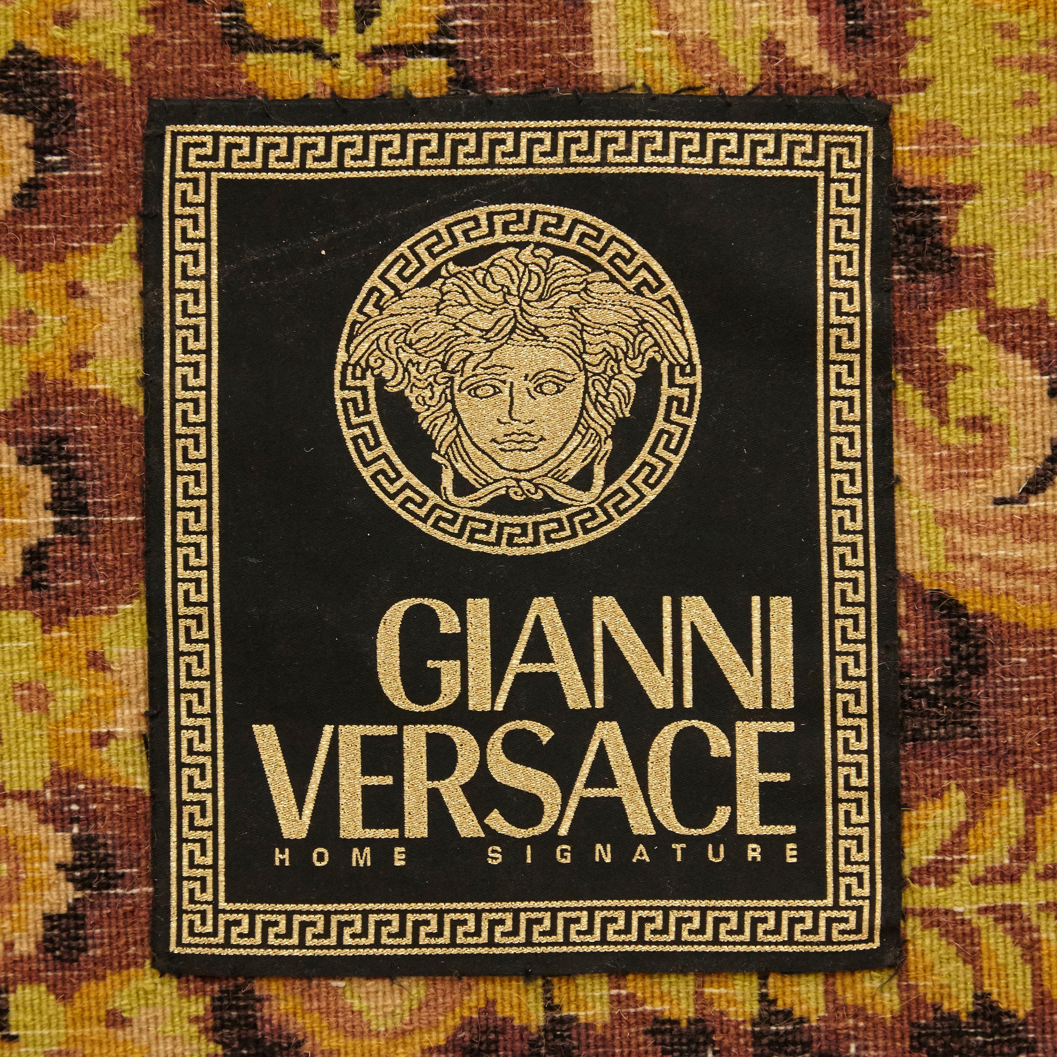 Chinese Gianni Versace Collection Rug Wild Barocco, Gold Leopard Animal Print, 1980