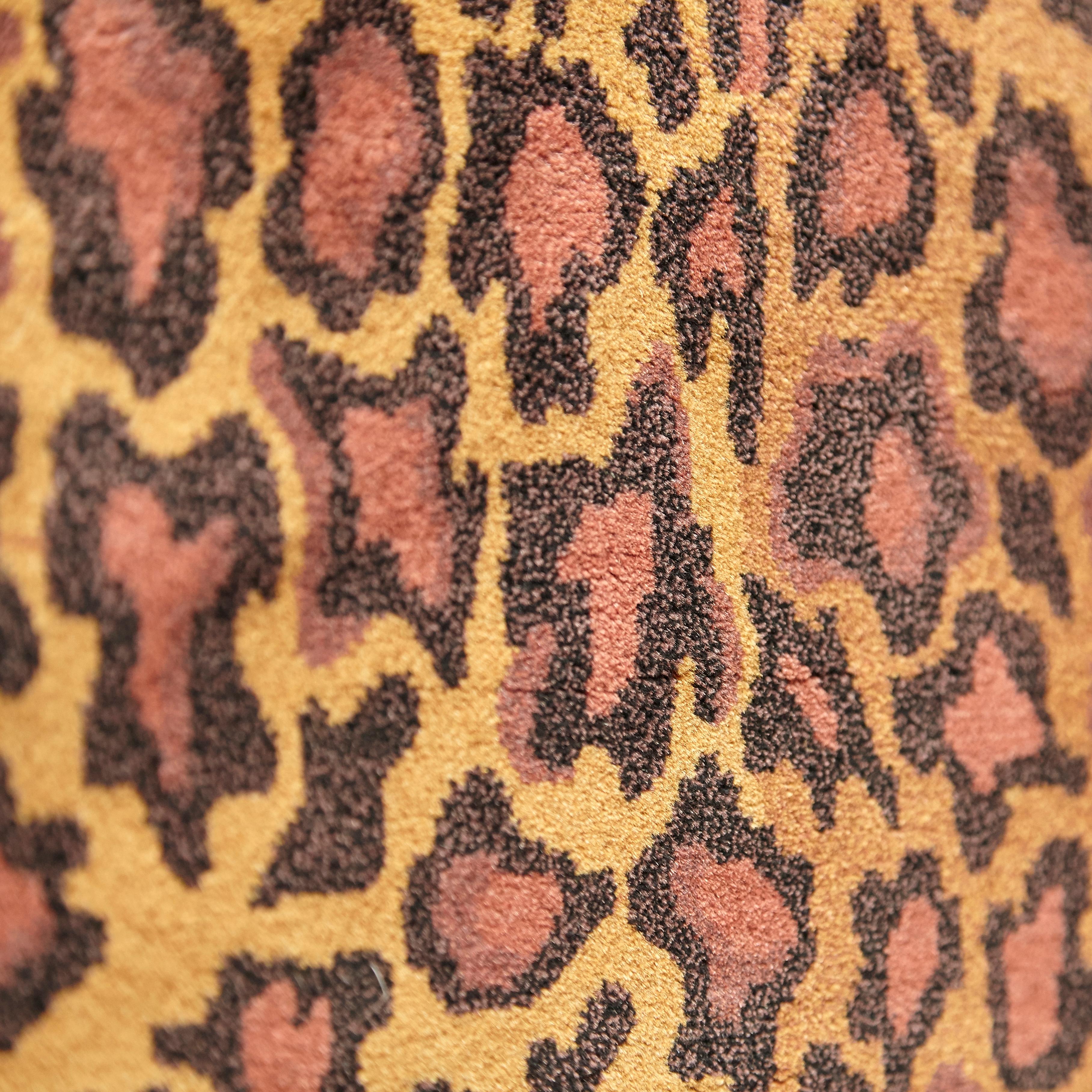 Late 20th Century Gianni Versace Collection Rug Wild Barocco, Gold Leopard Animal Print, 1980