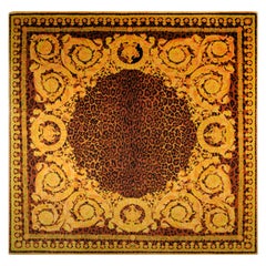 Gianni Versace Collection Rug Wild Barocco, Gold Leopard Animal Print, 1980