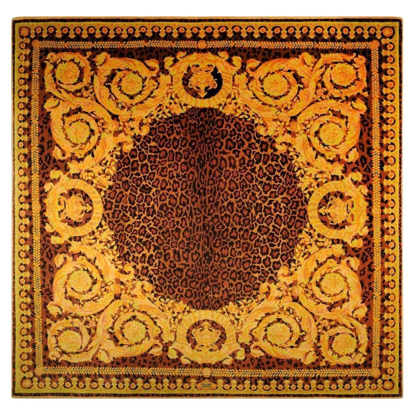 Gianni Versace Collection Teppich Wild Barocco, Gold Leopard Animal Print, 1980