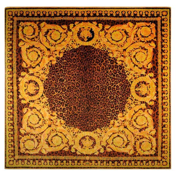 Gianni Versace Collection Rug Wild Barocco, Gold Leopard Animal Print ...