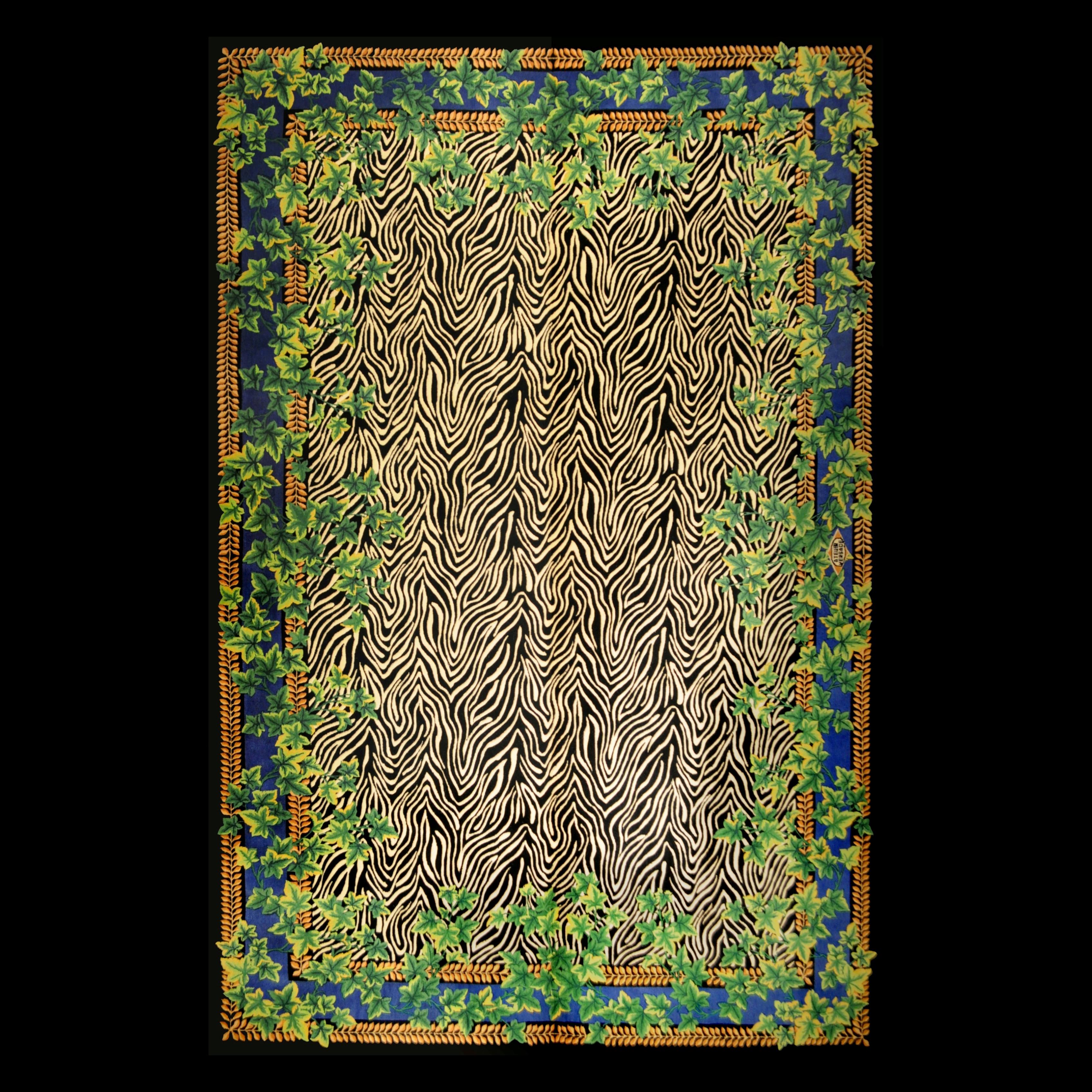 Gianni Versace collection rug wild ivy, gold zebra animal print, 1980

Rug designed and manufactured by Atelier Versace

Wild Ivy rug
Measures: 200 x 300

In good original condition, with minor wear consistent with age and use

A vintage