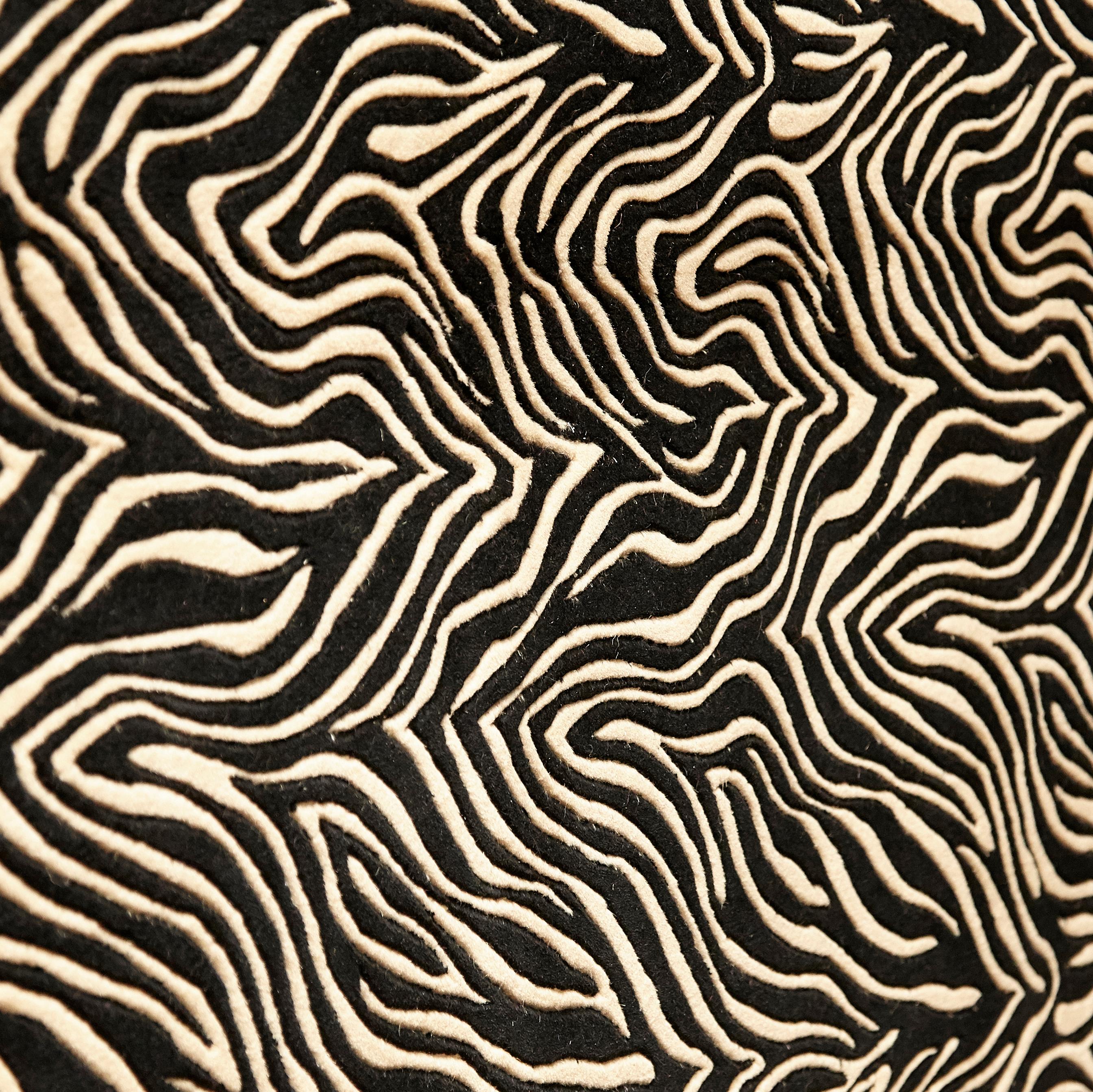 Hand-Knotted Gianni Versace Collection Rug Wild Ivy, Gold Zebra Animal Print, 1980