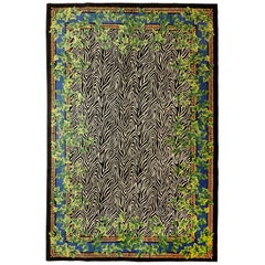 Gianni Versace Collection Rug Wild Ivy, Gold Zebra Animal Print, 1980