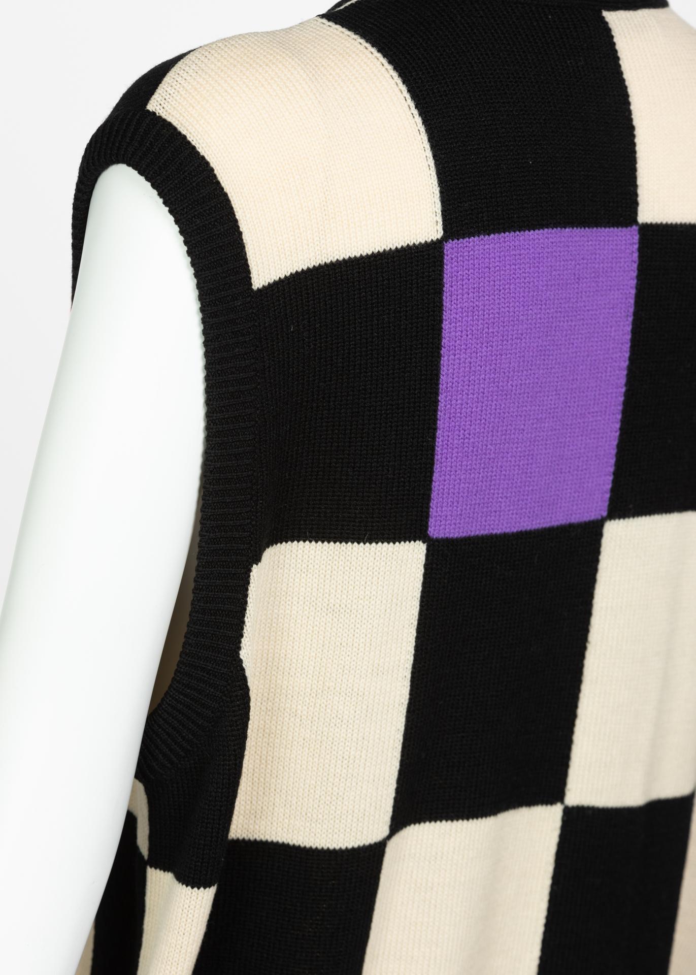 Women's or Men's Gianni Versace Colorblock Sweater Vest, 1980s For Sale