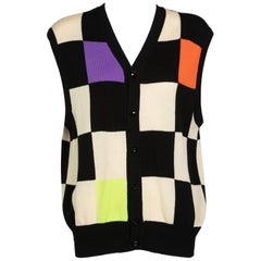 Retro Gianni Versace Colorblock Sweater Vest, 1980s