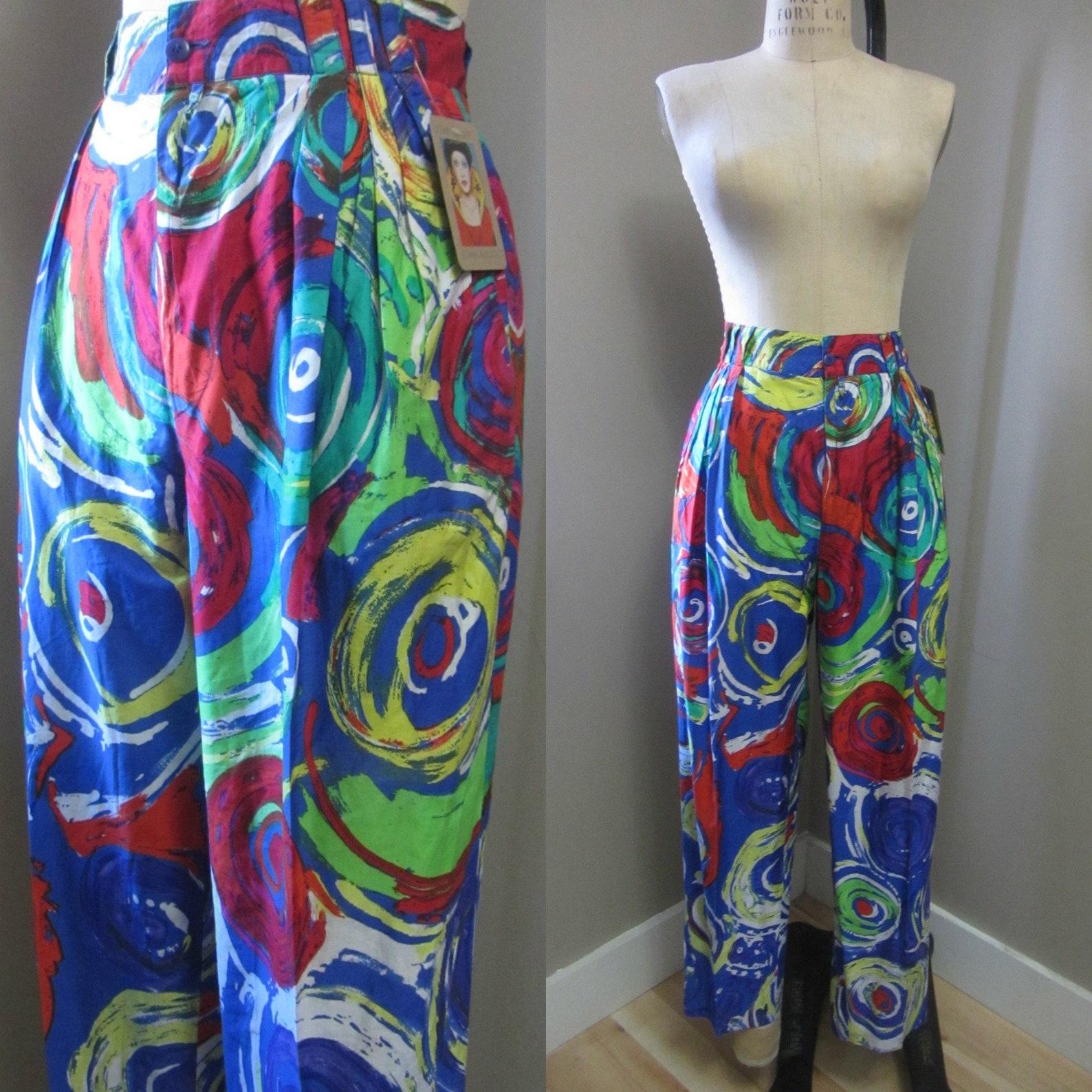 Gianni Versace Colorful Abstract Print Trousers, Circa 1991 For Sale 1