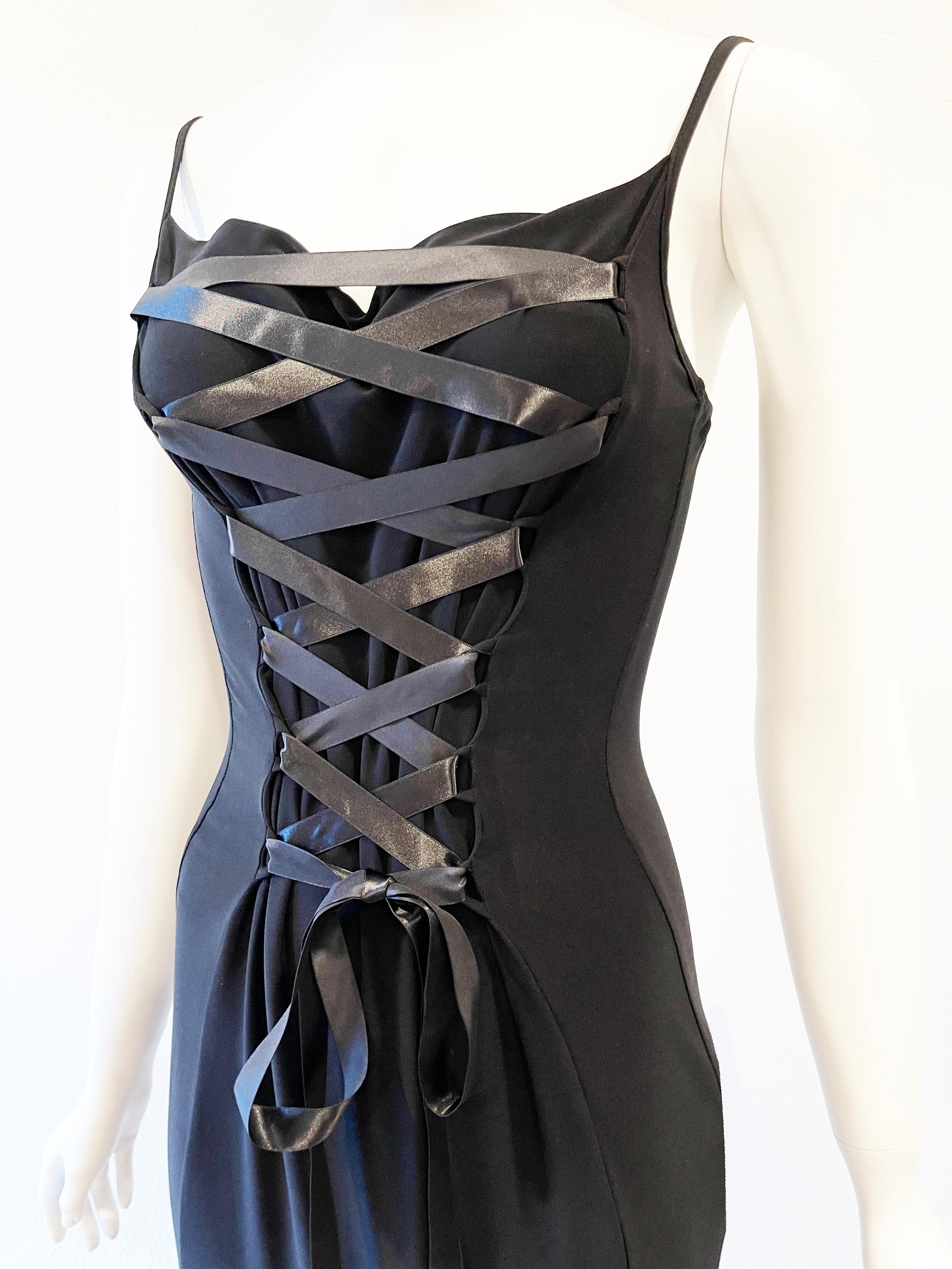 Korsettkleid mit Bändern von Gianni Versace Damen im Angebot