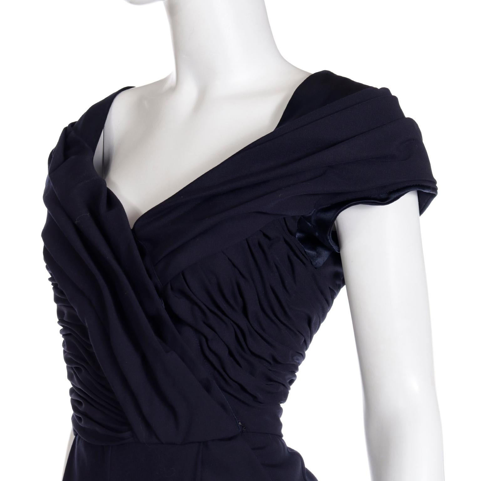 Gianni Versace Couture 1990 Vintage Black Jumpsuit With Ruching  For Sale 3