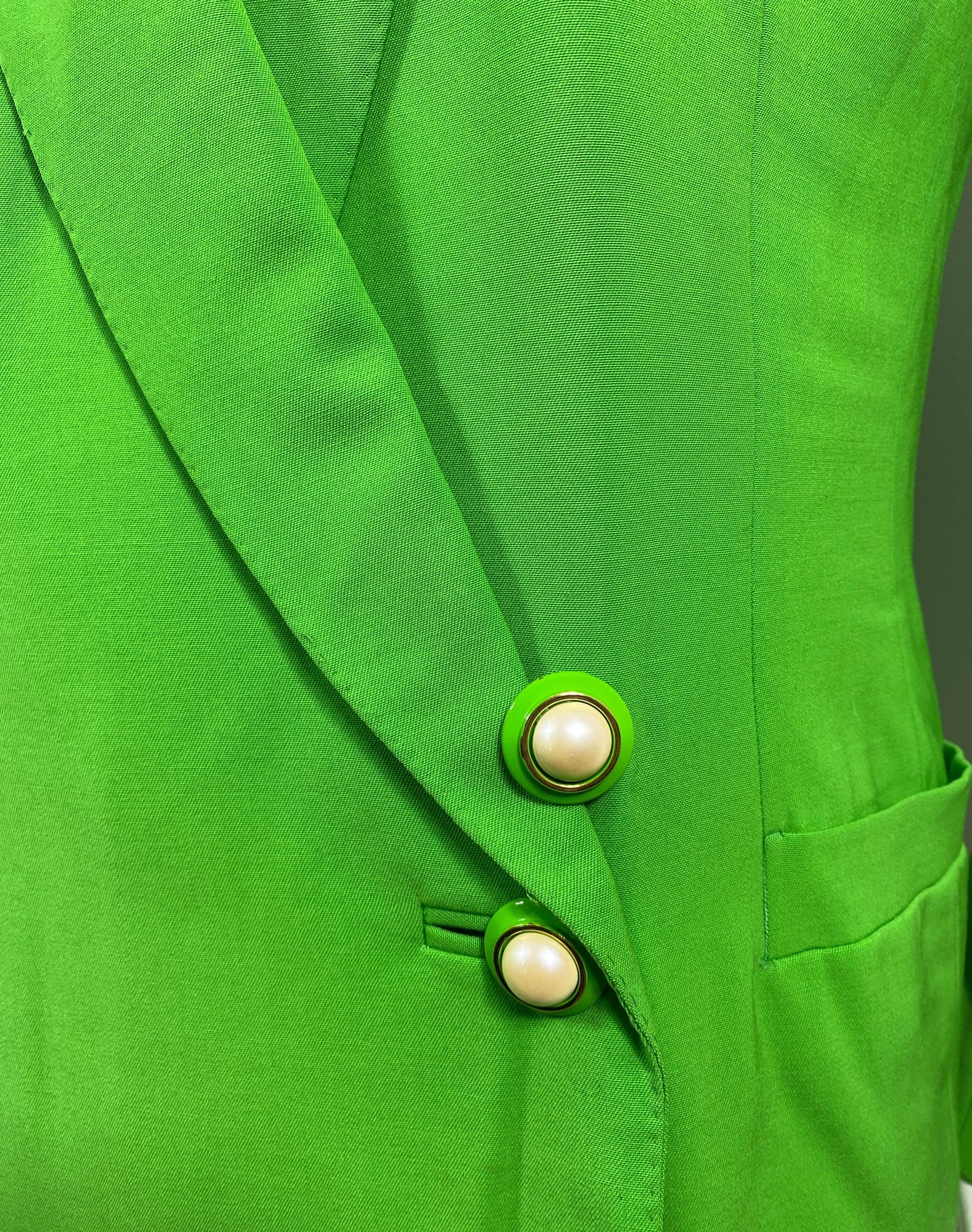 Gianni Versace Couture 1990 - Veste à double boutonnage - Vert Greene Greene - Taille 42 en vente 2