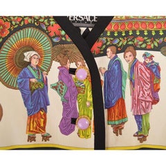 Gianni Versace Couture 1992 Japanese Print Silk Runway Jacket