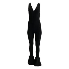 Vintage Gianni Versace Couture 1993 Runway Black Knit Flare Ankle Jumpsuit