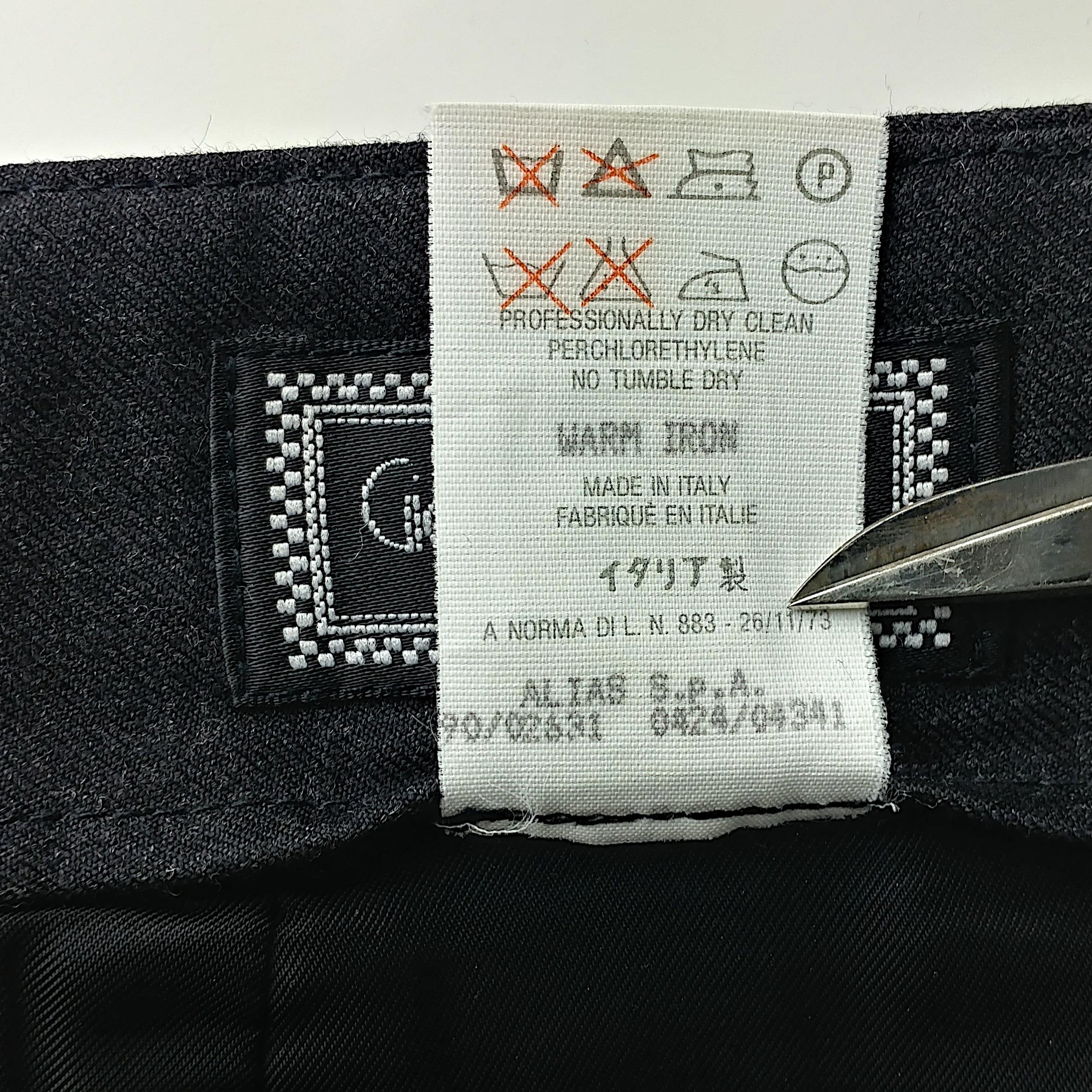 Gianni Versace Couture - Jupe midi en laine gris foncé, étiquette rare, années 80  Taille 4US 36EU en vente 1