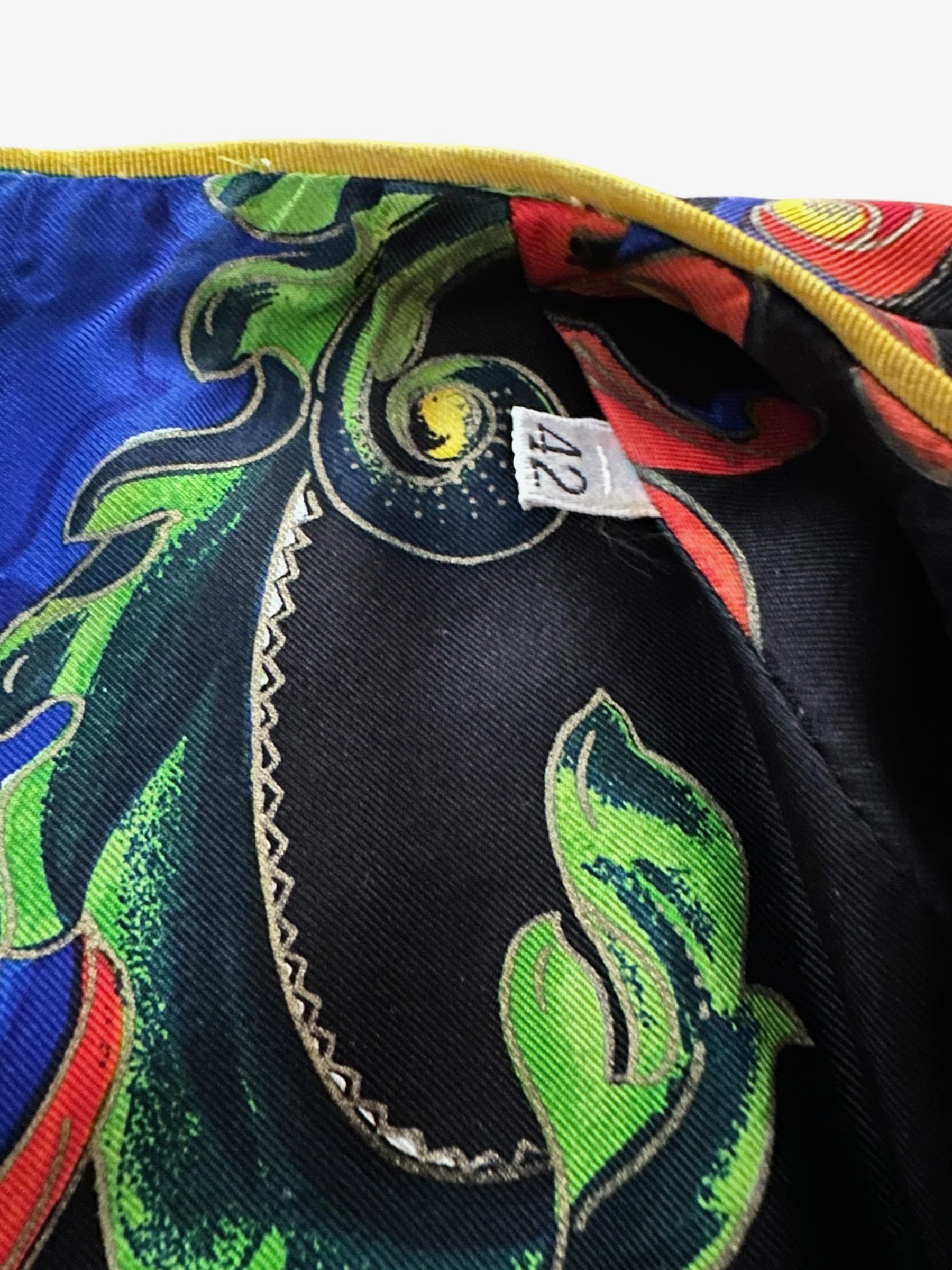 Gianni Versace Couture 90's Iconic Print Dress and Coat Ensemble For Sale 9