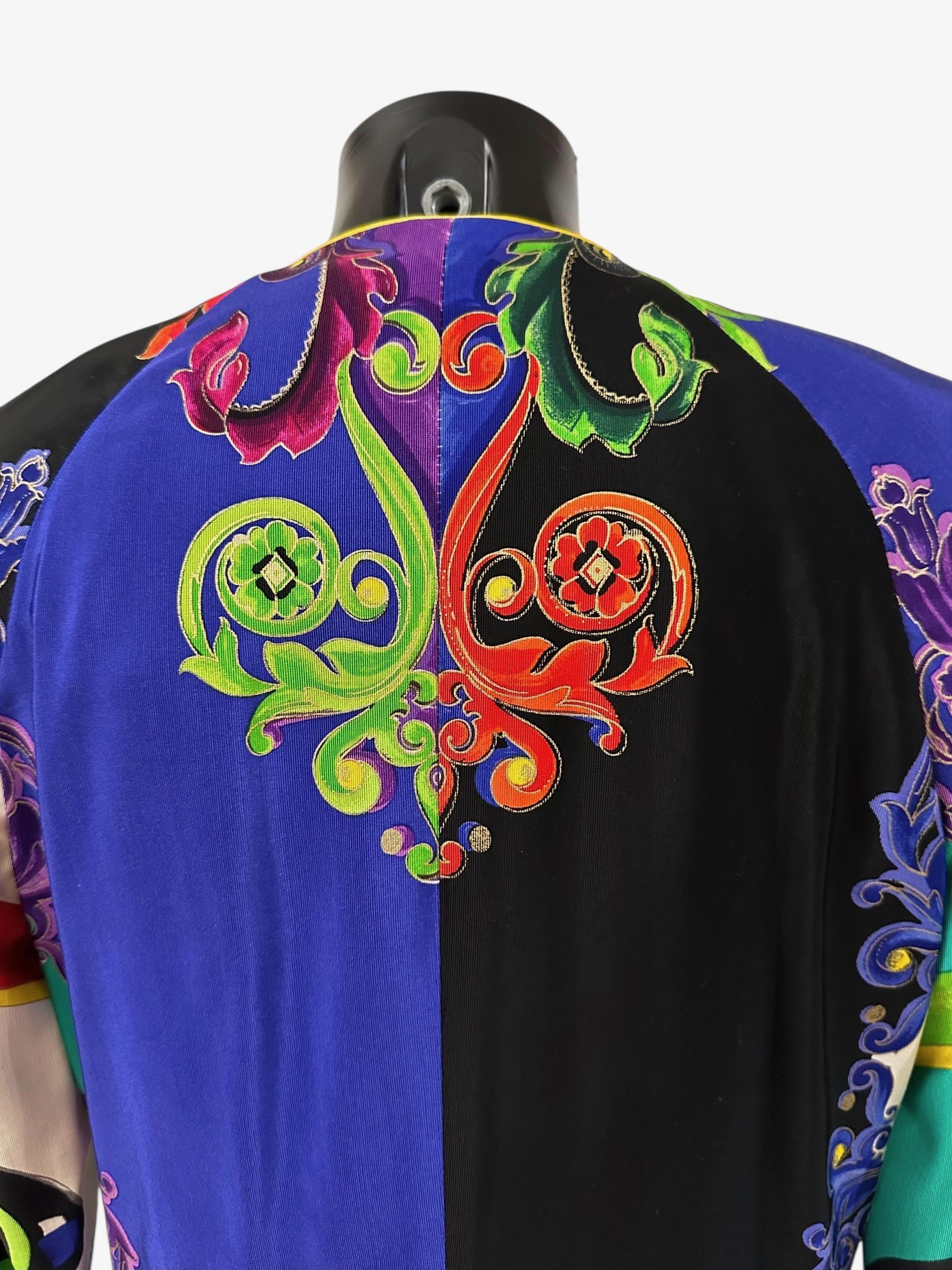 Gianni Versace Couture 90's Iconic Print Dress and Coat Ensemble For Sale 1