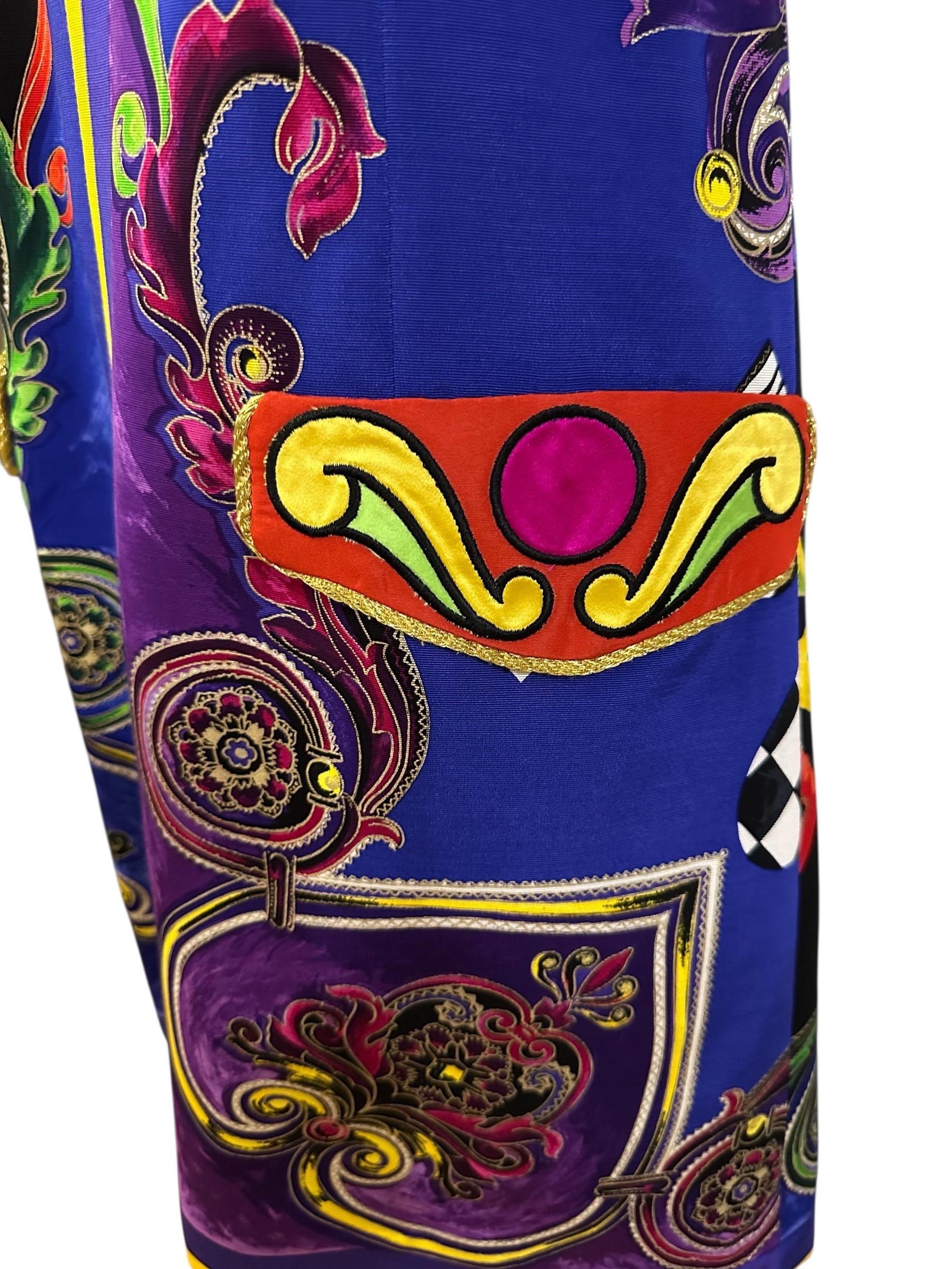 Gianni Versace Couture 90's Iconic Print Dress and Coat Ensemble For Sale 3