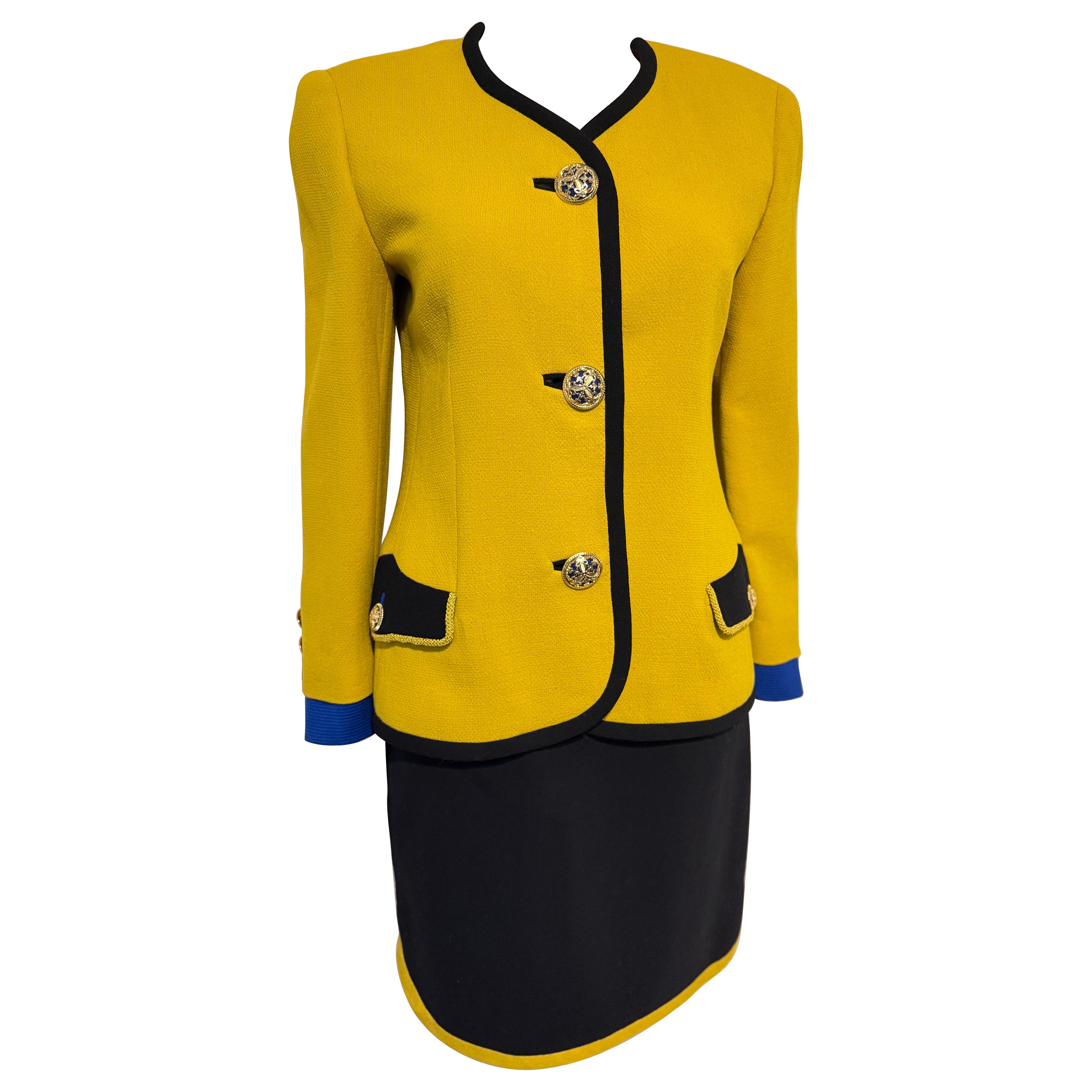 Gianni Versace Couture Otoño/Invierno 1991/1992 icónica Falda de pasarela Traje de chaqueta
