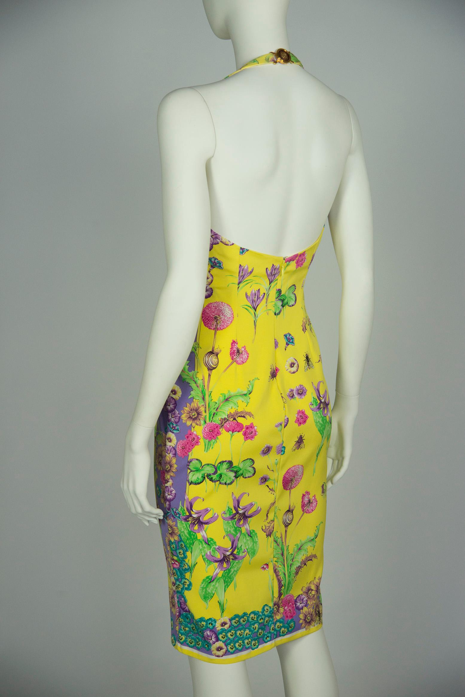 Gianni Versace Couture Printed Halterneck Dress, Circa 1995-1996 For Sale 7