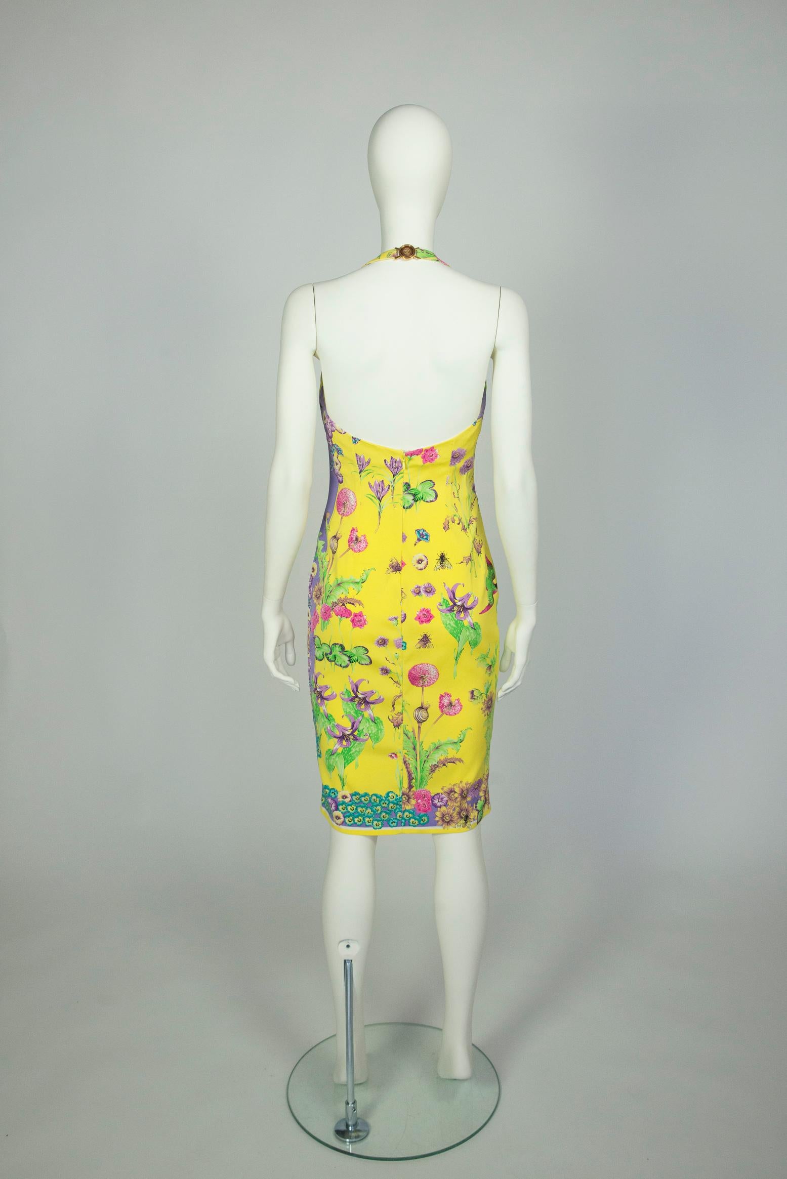 Gianni Versace Couture Printed Halterneck Dress, Circa 1995-1996 For Sale 8