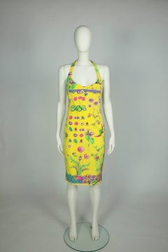 Gianni Versace Couture Printed Halterneck Dress, Circa 1995-1996