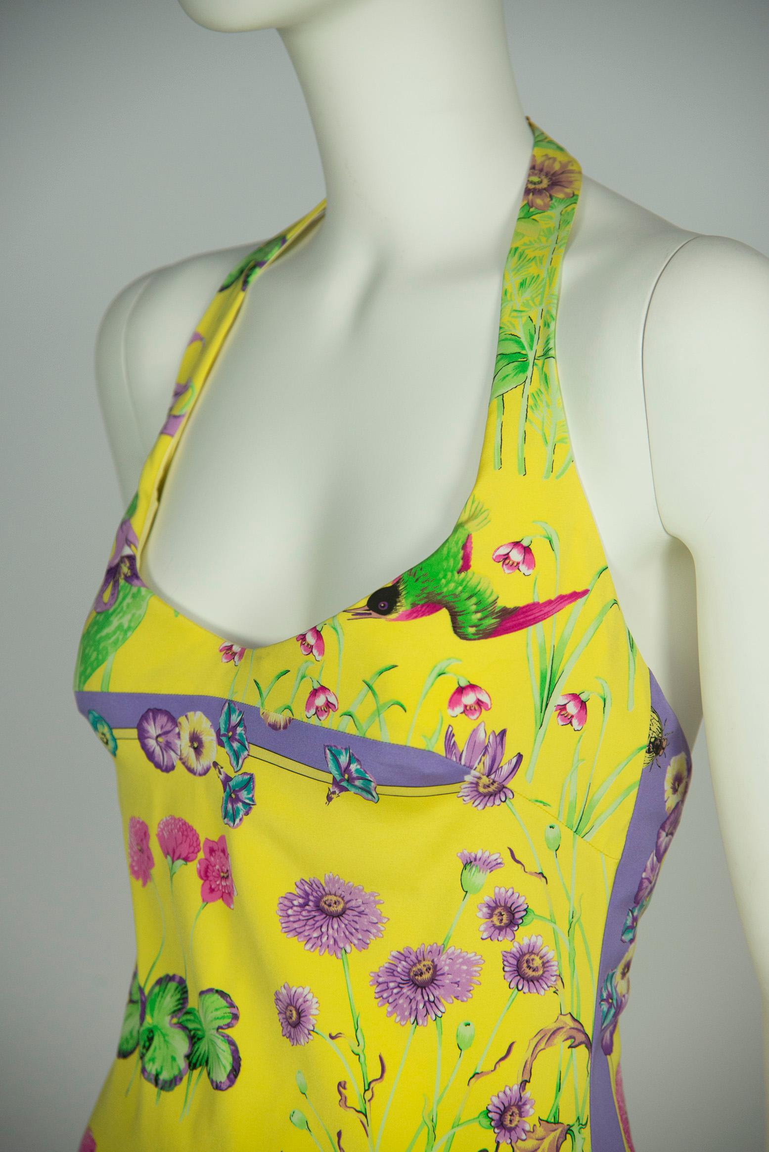 Gianni Versace Couture Printed Halterneck Dress, Circa 1995-1996 For Sale 3