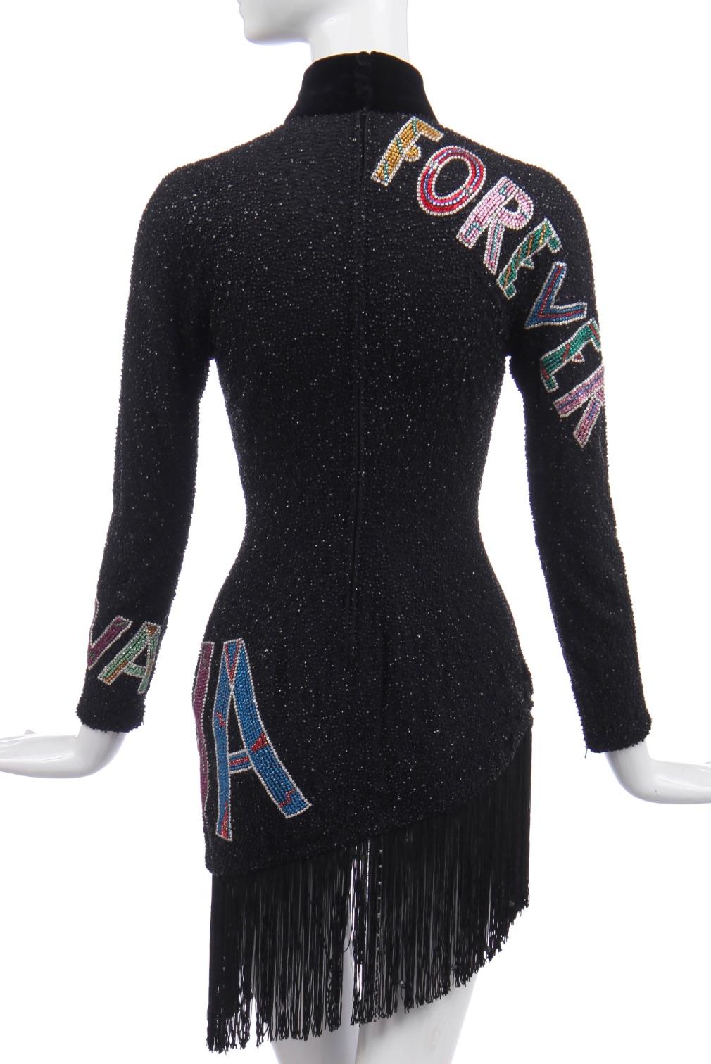 Black Gianni Versace couture beaded 'Java Forever' dress, Autumn-Winter 1989-90 For Sale