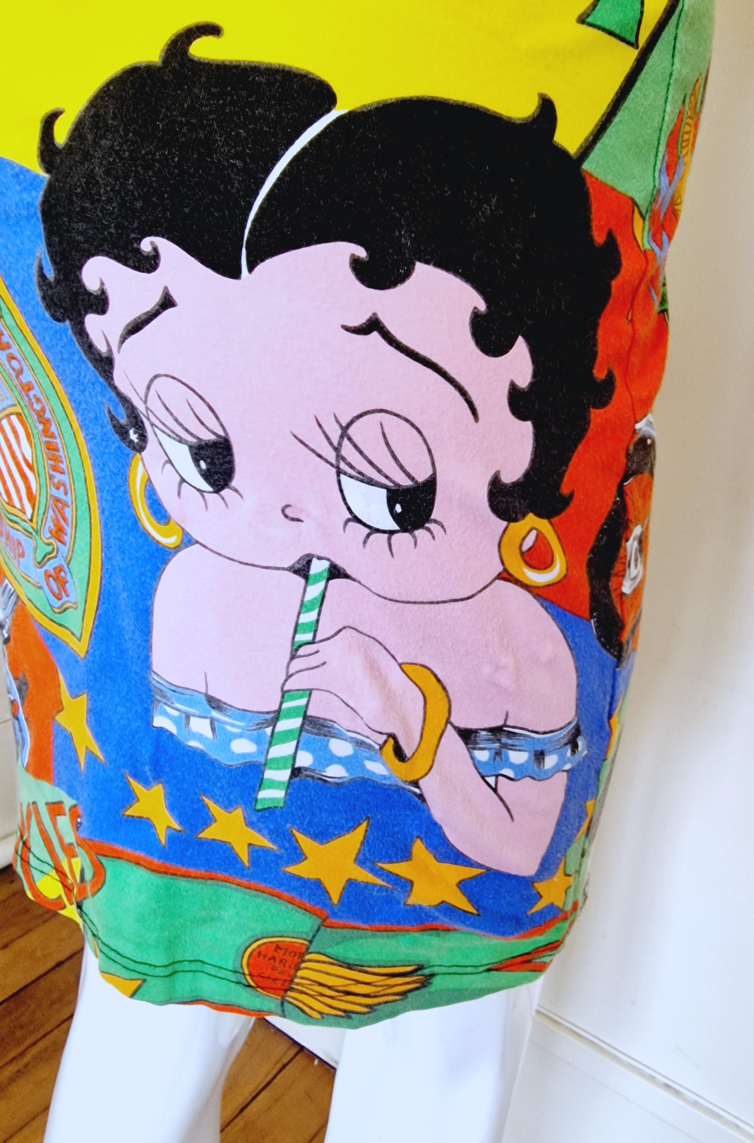Gianni Versace Couture Betty Boop Cartoon Pop Art Marylin Monroe Midirock im Angebot 2