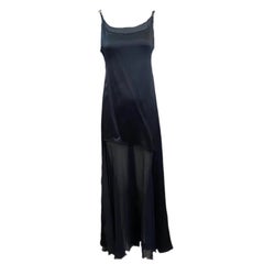 Gianni Versace Couture Robe en mousseline noire et satin, années 1990