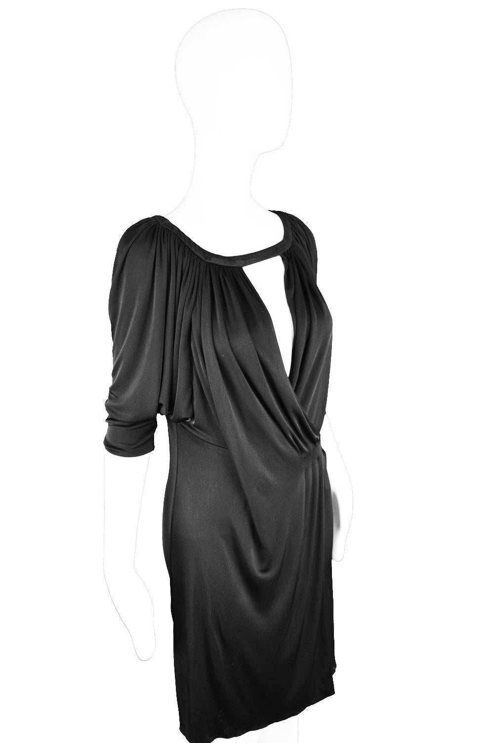 Gianni Versace Couture Black Jersey Batwing Vintage Dress, Spring 2001 In Good Condition For Sale In Doncaster, South Yorkshire