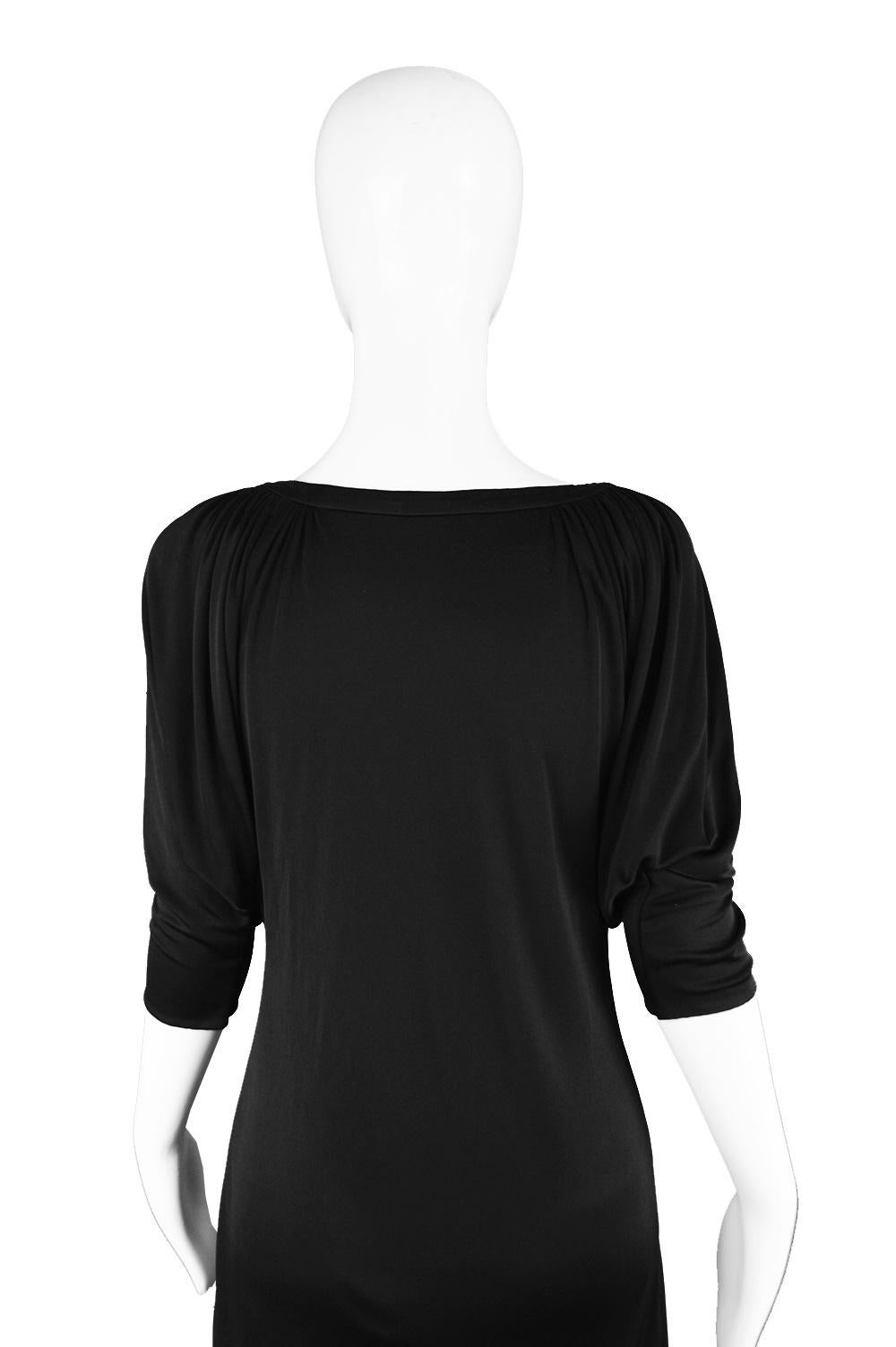Gianni Versace Couture Black Jersey Batwing Vintage Dress, Spring 2001 For Sale 3
