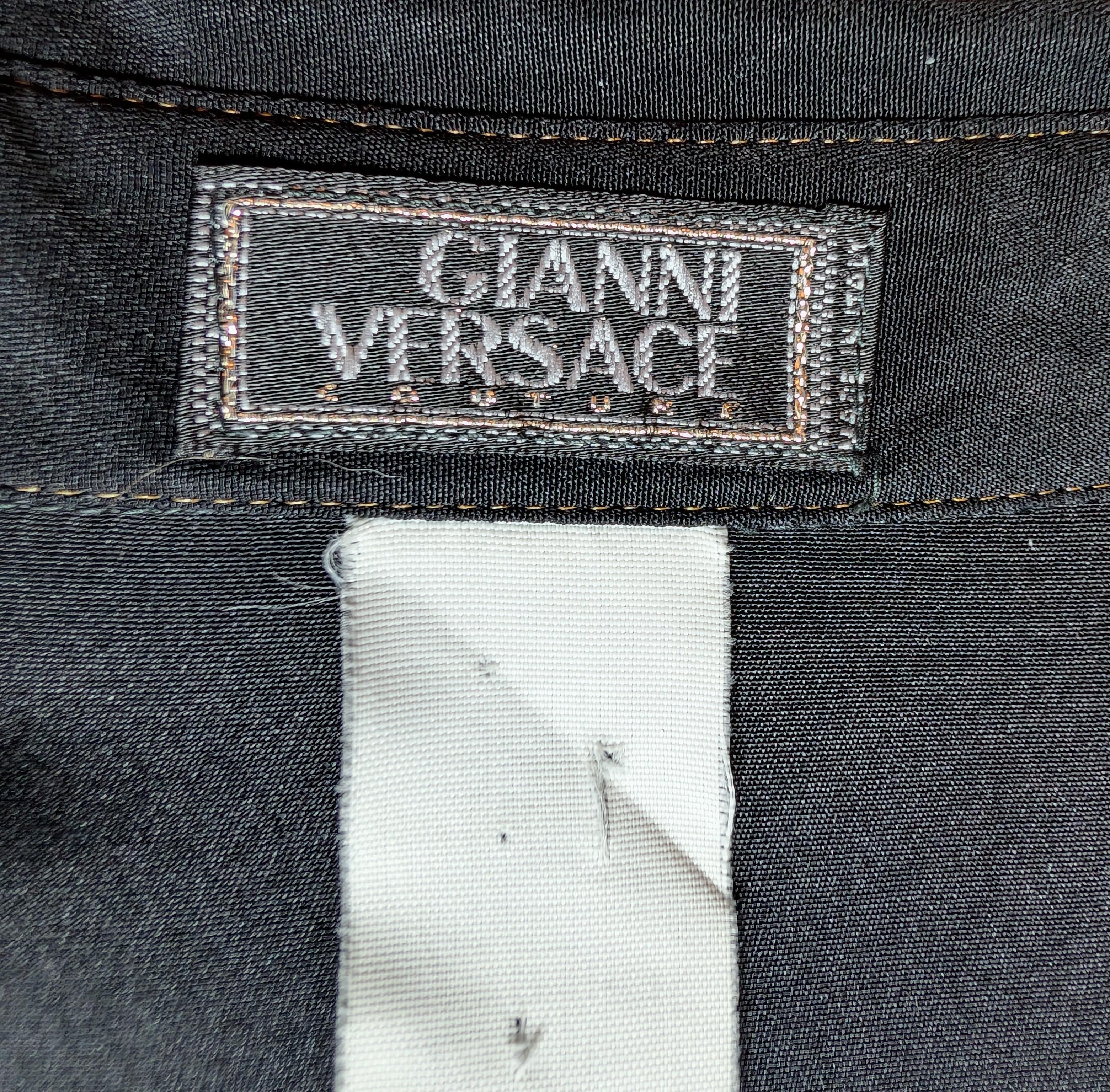 Gianni Versace Couture camicia di seta nera, frange di perline A/I 1992 Bondage in vendita 10