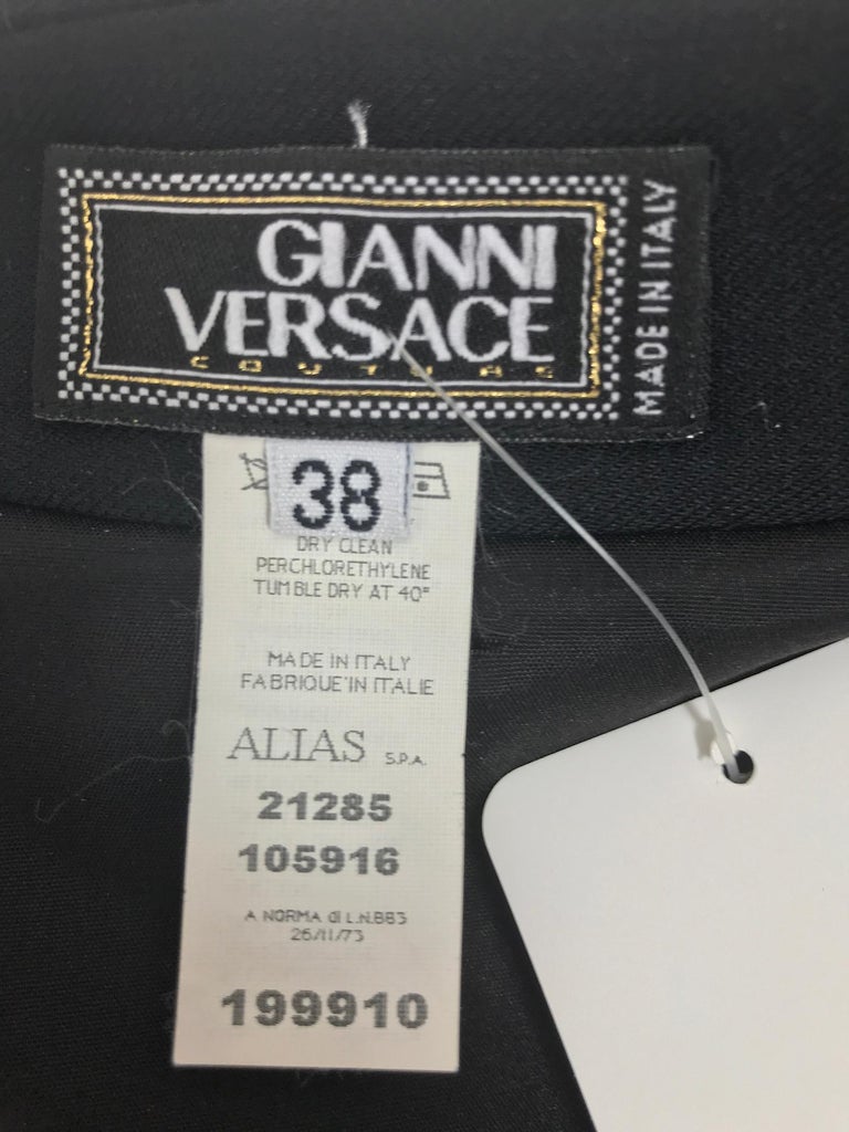 Gianni Versace Couture Black stretch and Vinyl Zipper Dress 1980s