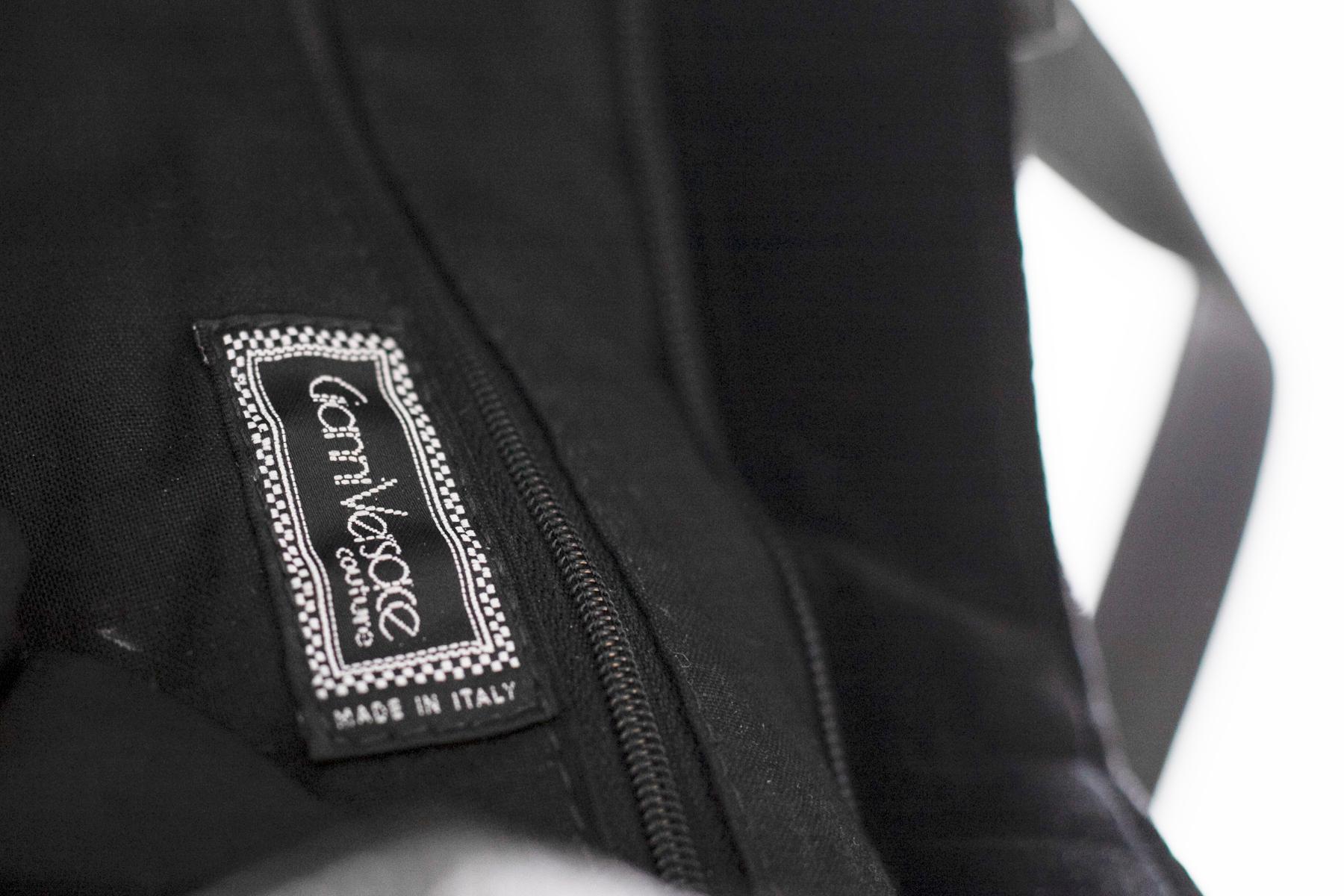 Gianni Versace Couture Black Velvet Tote Bag 1
