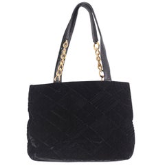 Gianni Versace Couture Black Velvet Tote Bag