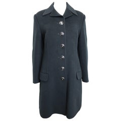 Retro Gianni Versace Couture Black Wool Coat