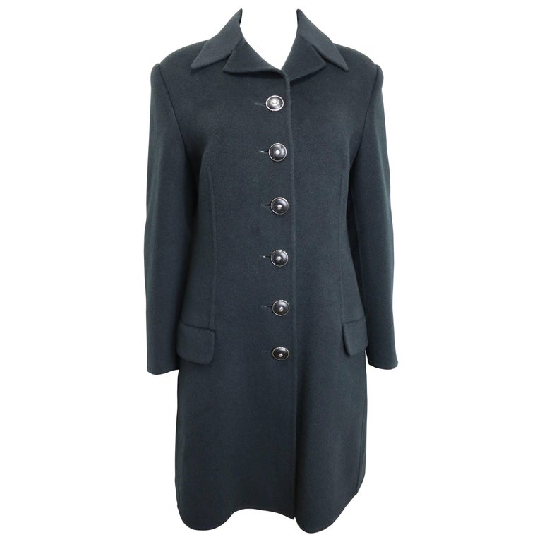 Gianni Versace Couture Black Wool Coat For Sale at 1stDibs