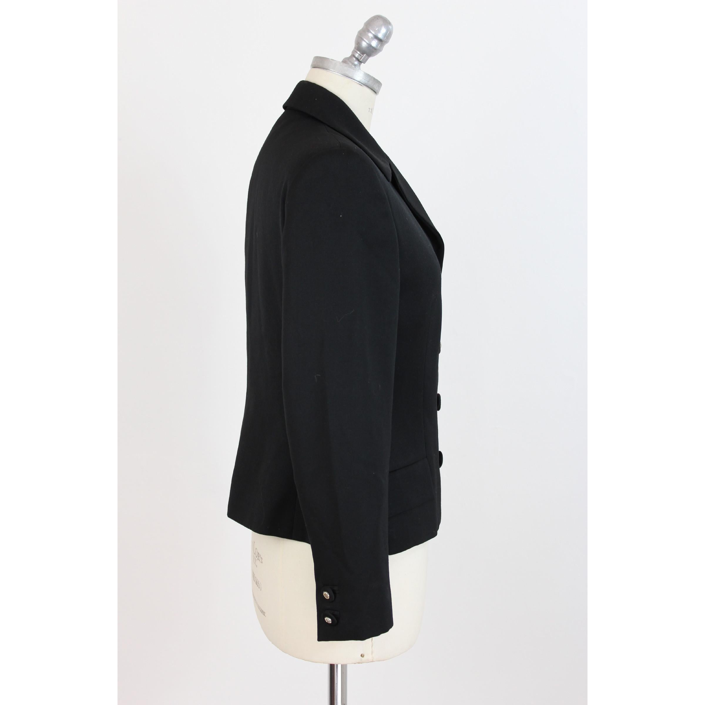 Gianni Versace Couture Black Wool Silk Slim Fit Jacket In Excellent Condition In Brindisi, Bt