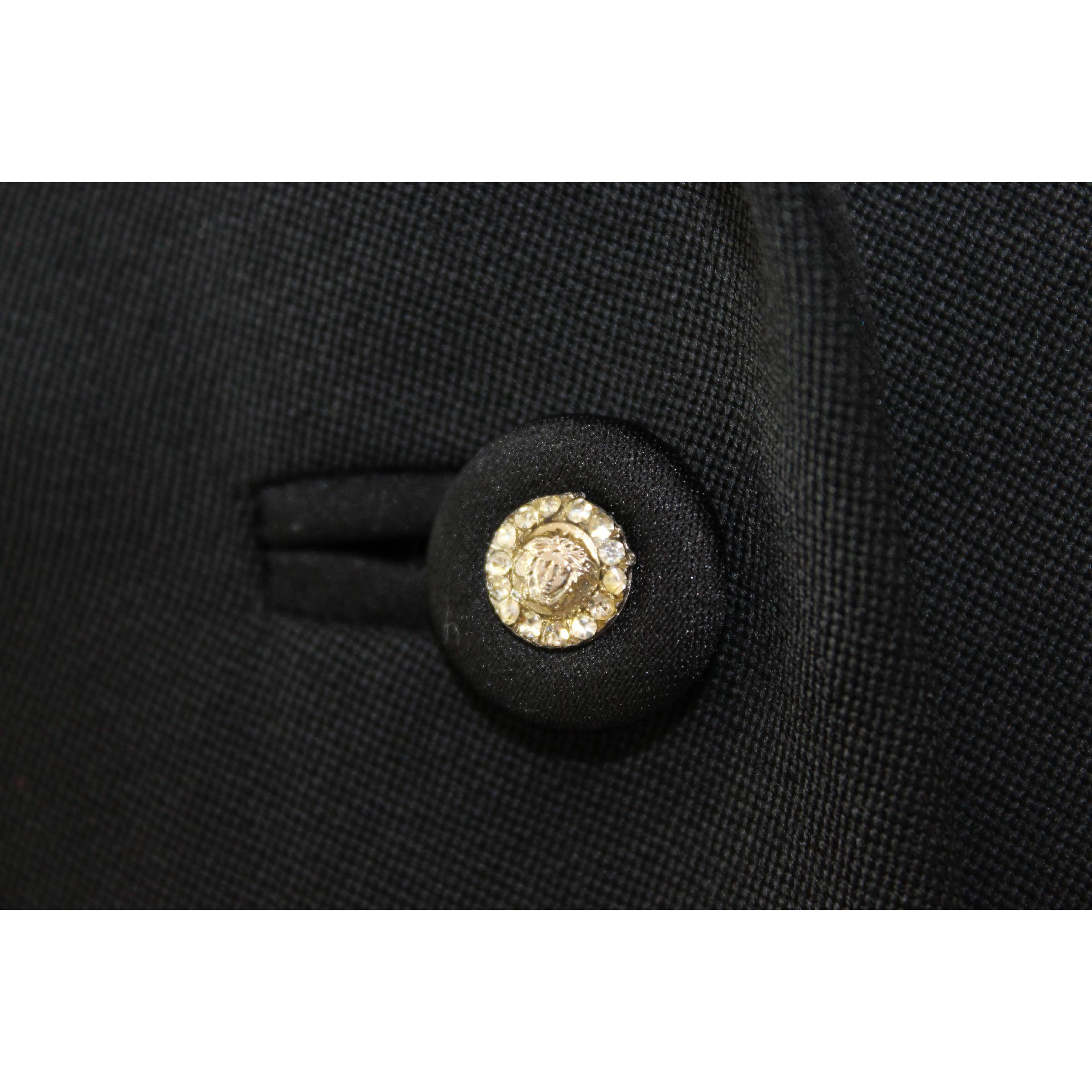 Women's Gianni Versace Couture Black Wool Silk Slim Fit Jacket