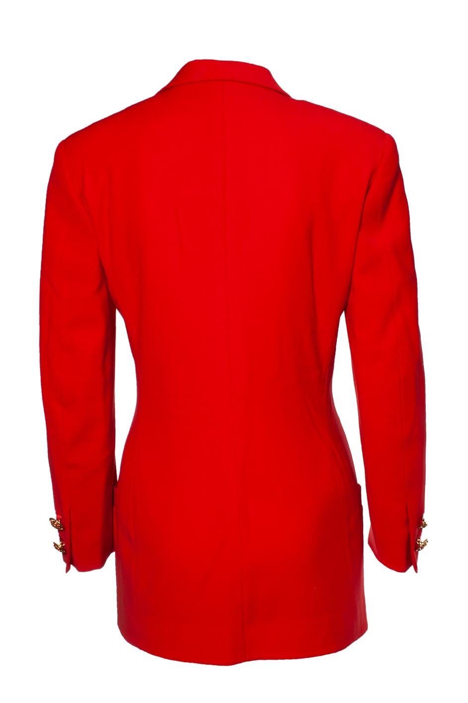 Gianni Versace Couture, Bondage collection runway red blazer In Good Condition For Sale In AMSTERDAM, NL