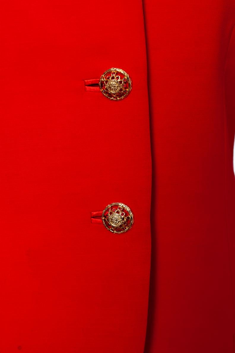 Gianni Versace Couture, Bondage collection runway red blazer For Sale 1