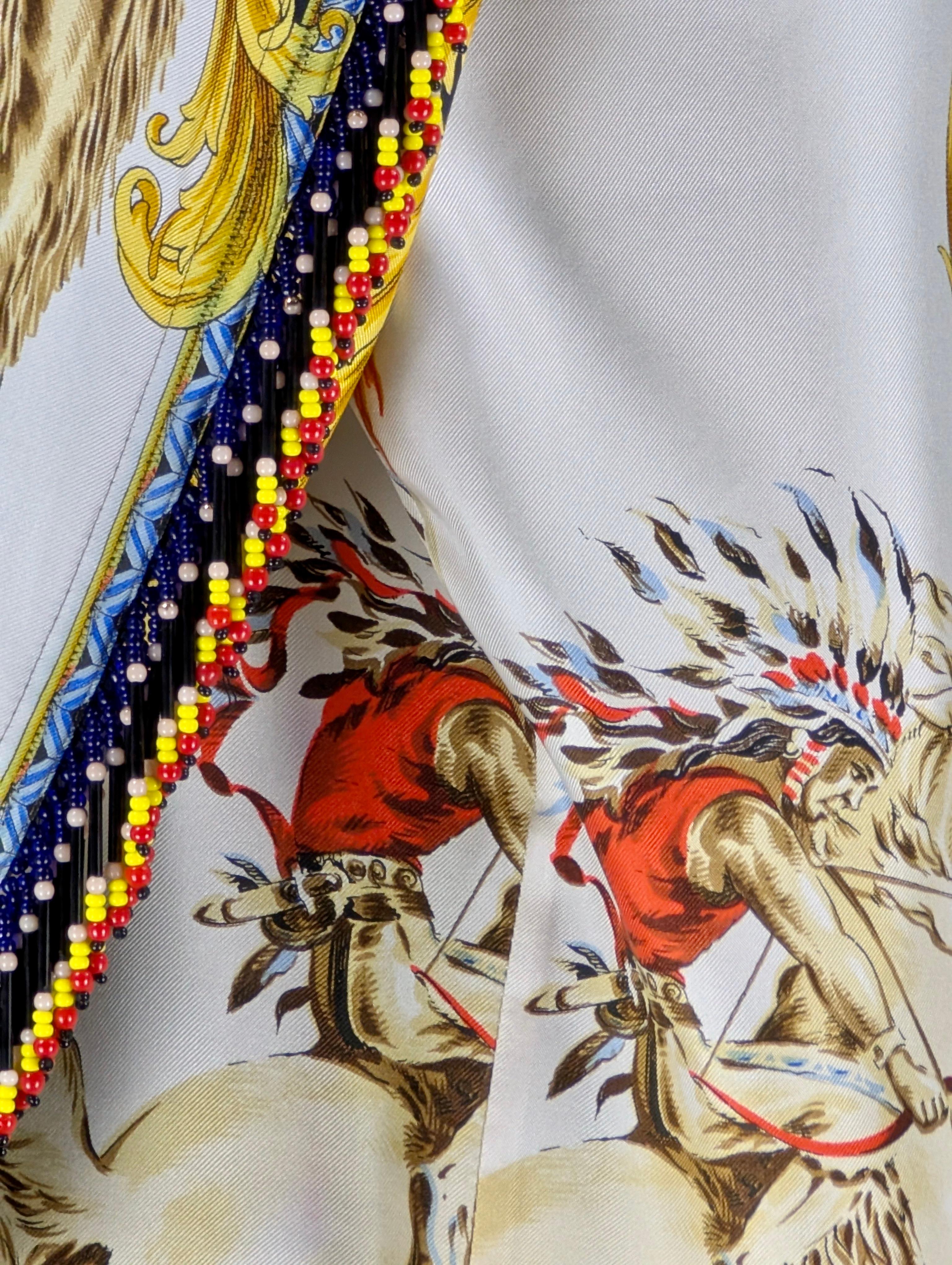 GIANNI VERSACE COUTURE Buffalo Bill silk shirt with beads For Sale 12