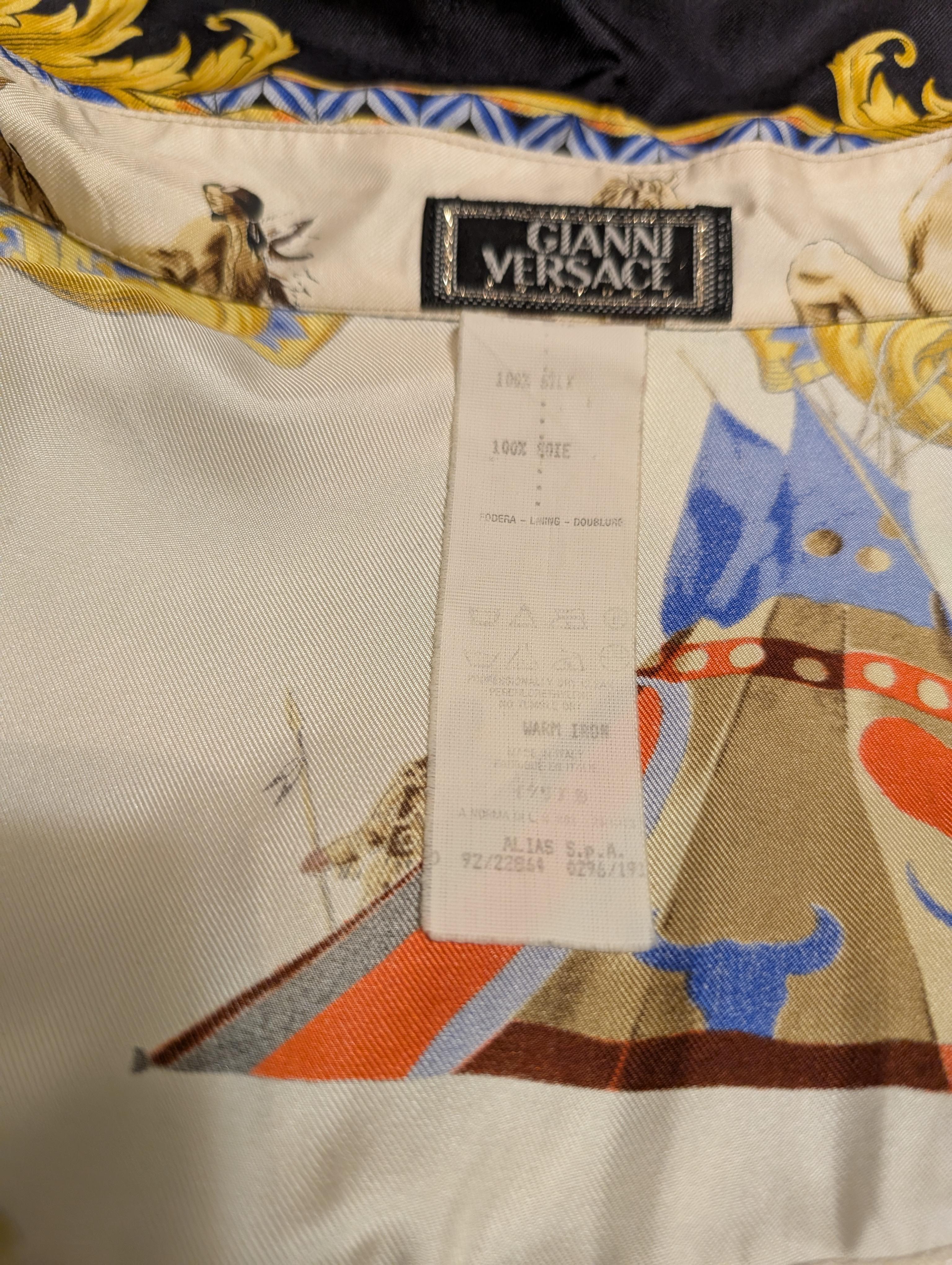 GIANNI VERSACE COUTURE Buffalo Bill silk shirt with beads For Sale 14