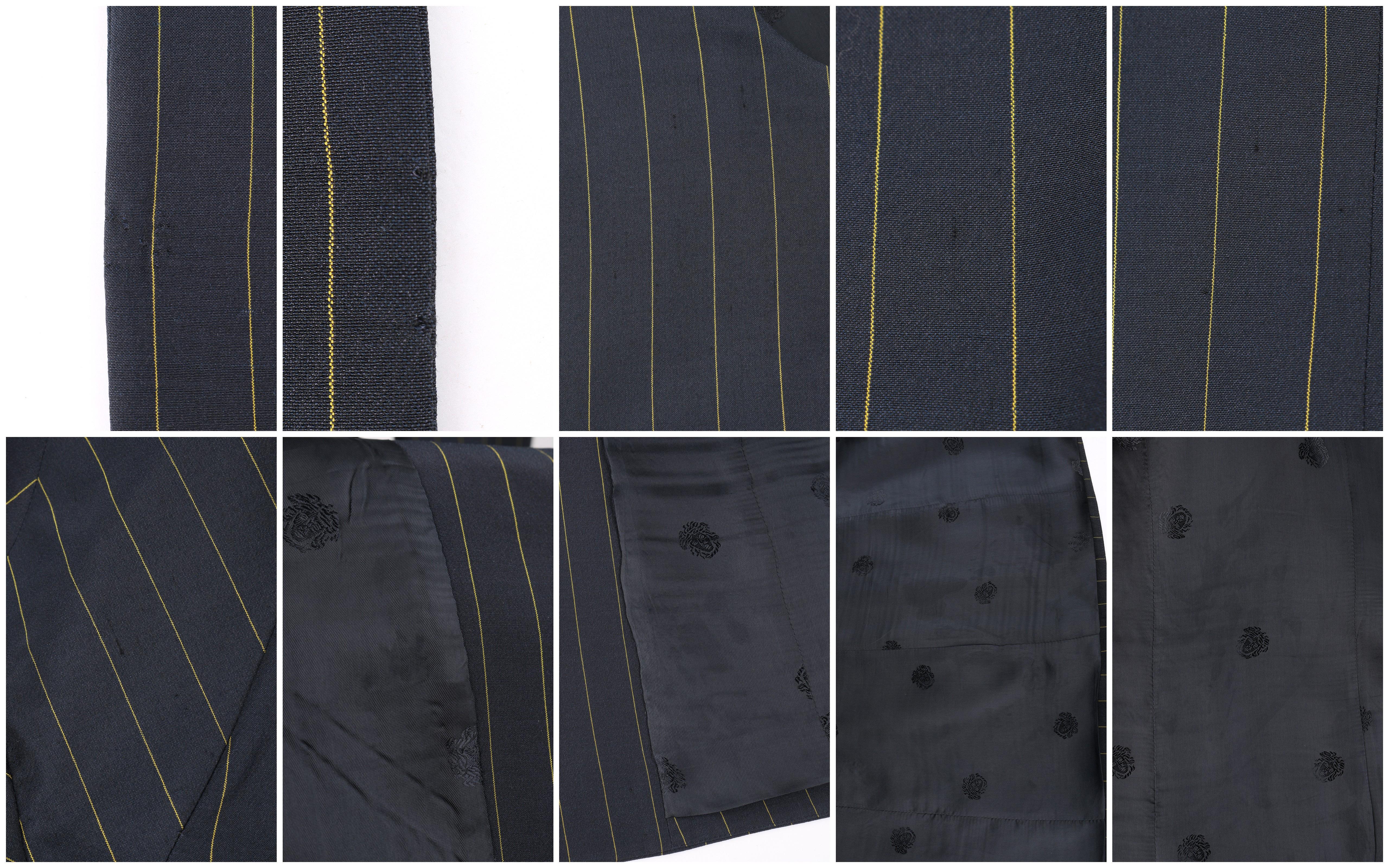 GIANNI VERSACE COUTURE c.1980's Navy Pinstripe Jacket Trouser Pant Suit Set 4