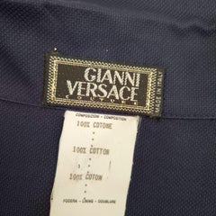 Gianni Versace Couture vintage navy blue shirt from the 1990s