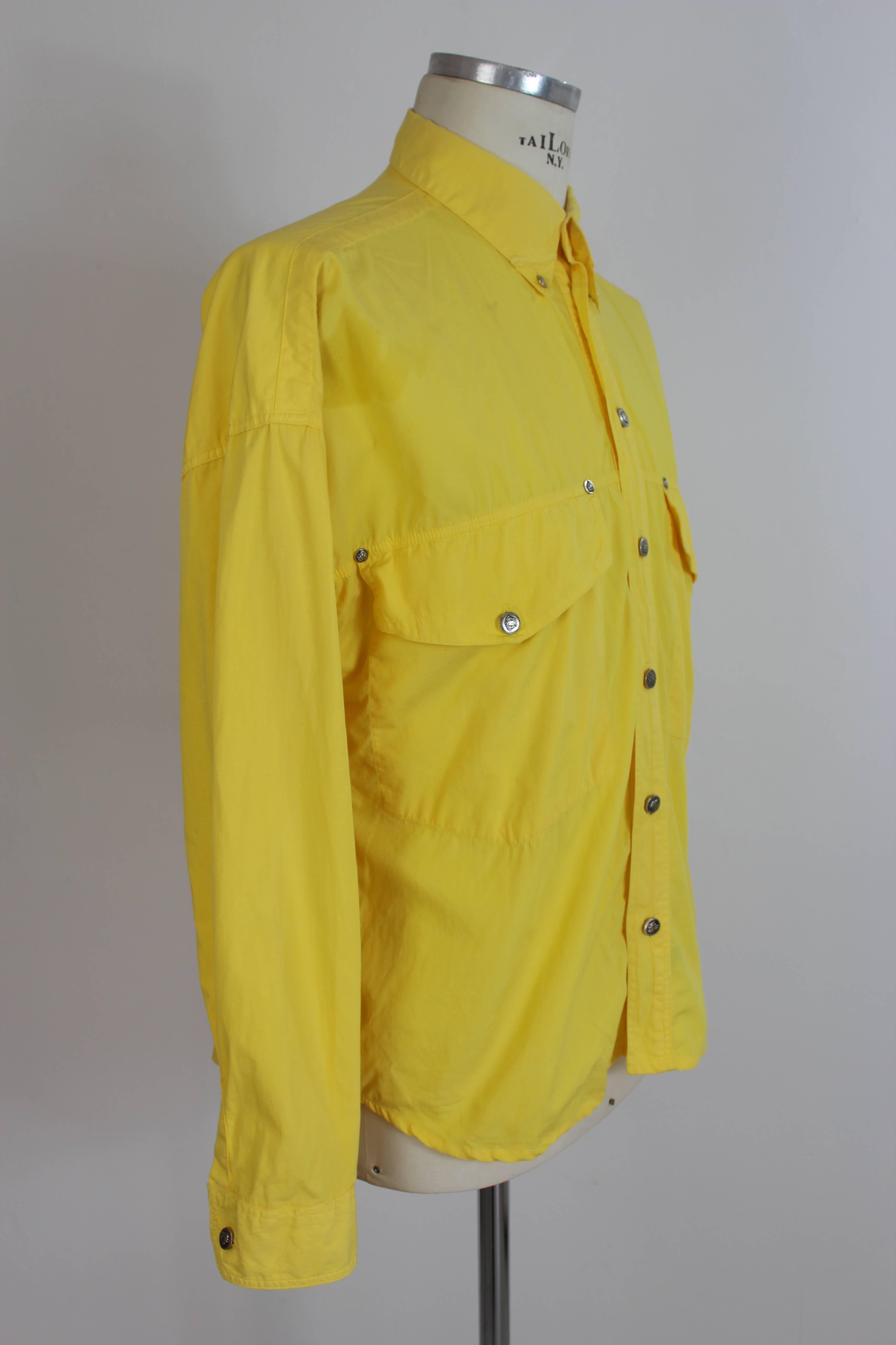 Women's or Men's Gianni Versace Couture Cowboy Yellow  Italian Shirt, 1990