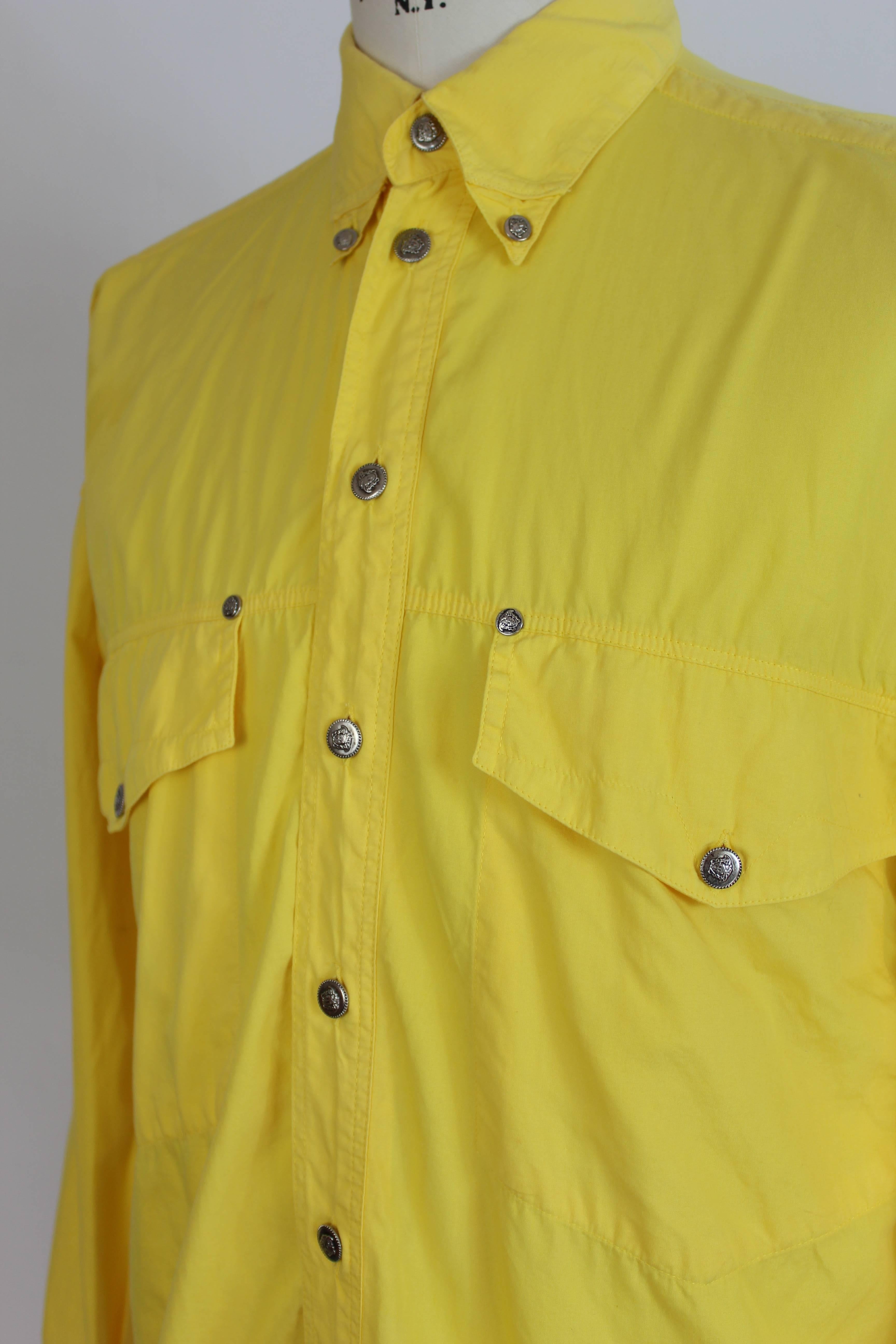Gianni Versace Couture Cowboy Yellow  Italian Shirt, 1990 1