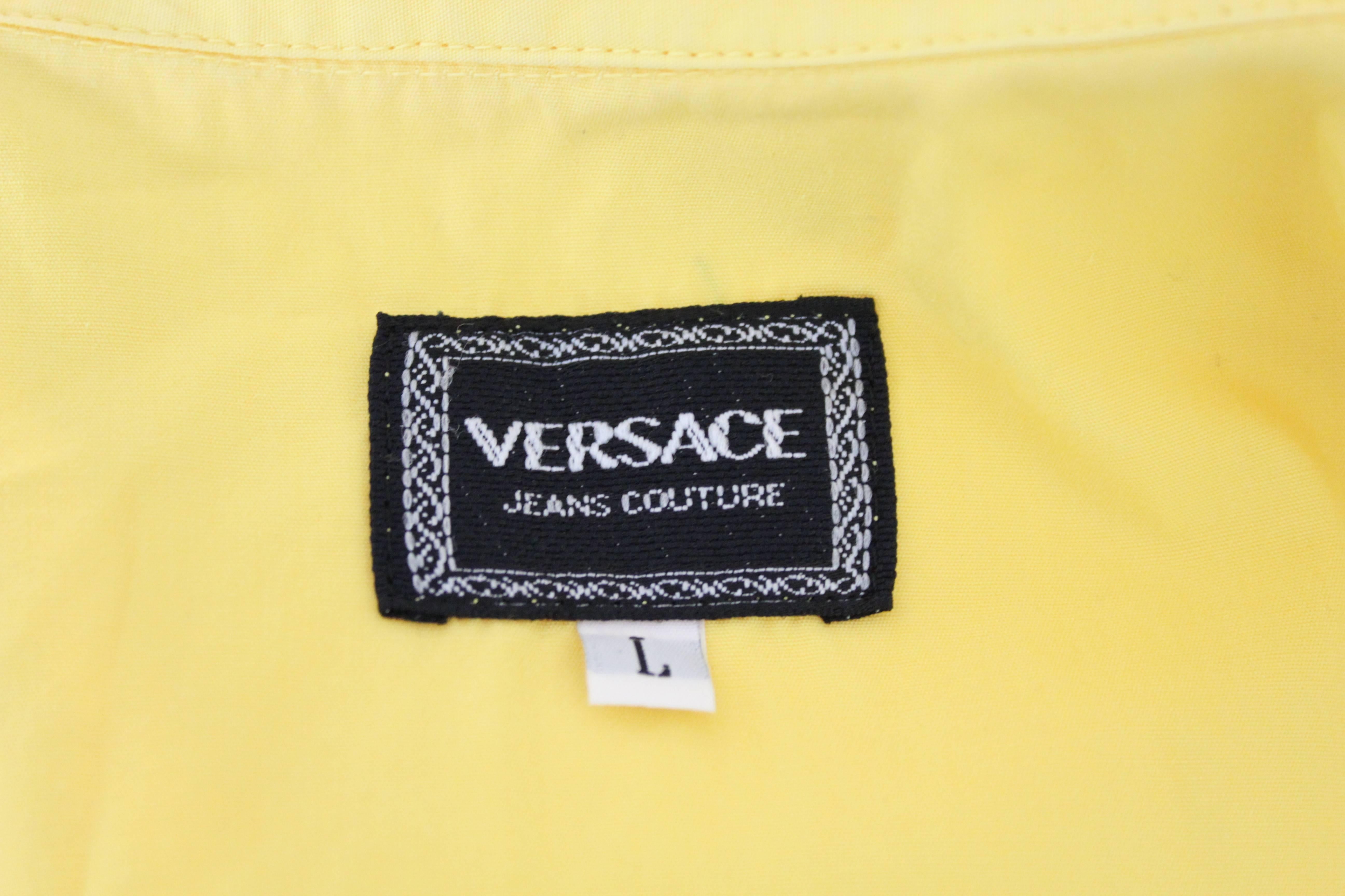 Gianni Versace Couture Cowboy Yellow  Italian Shirt, 1990 5