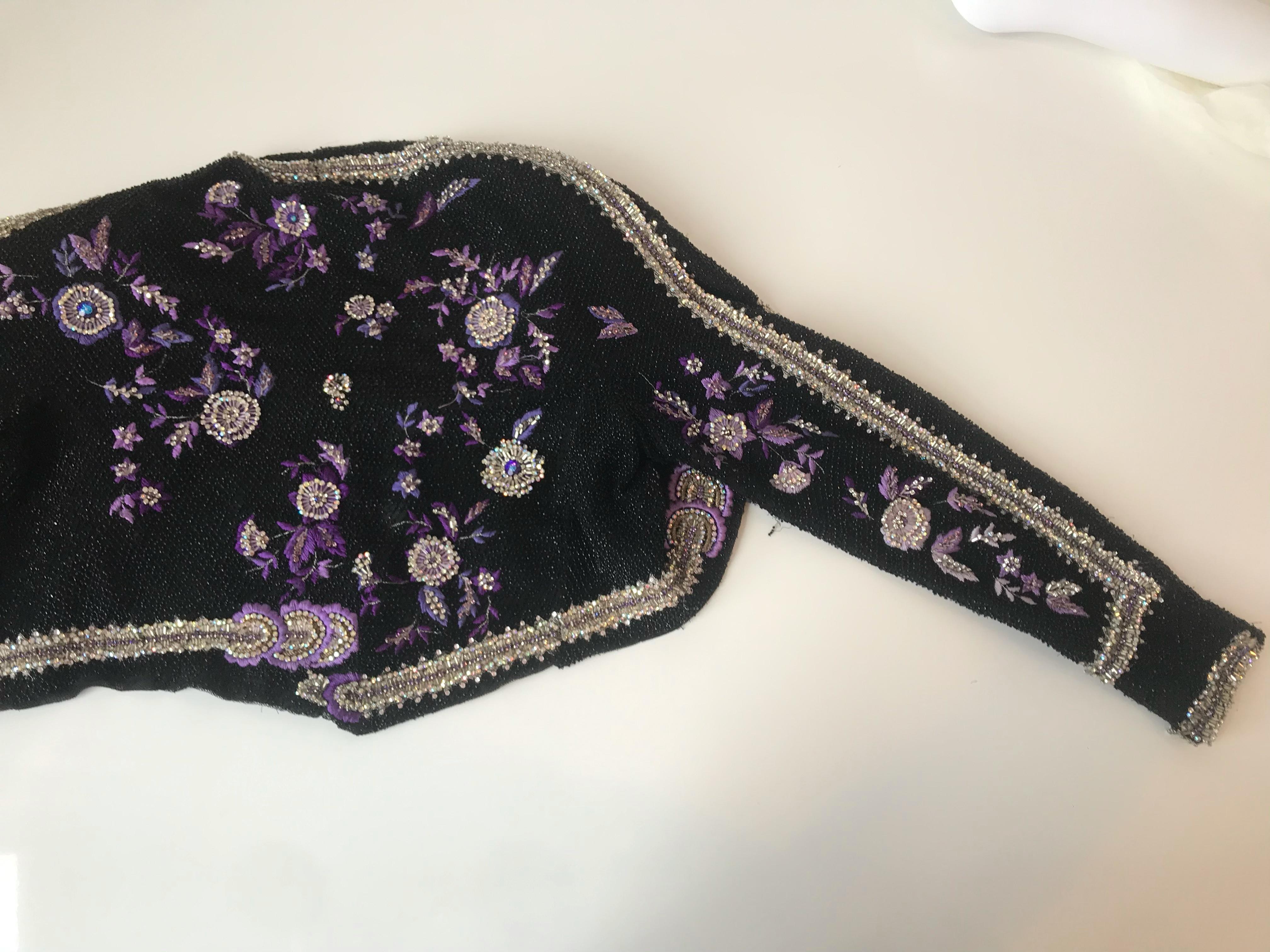 Gianni Versace Couture Crystal Beaded and Embellished Cropped Bolero For Sale 3